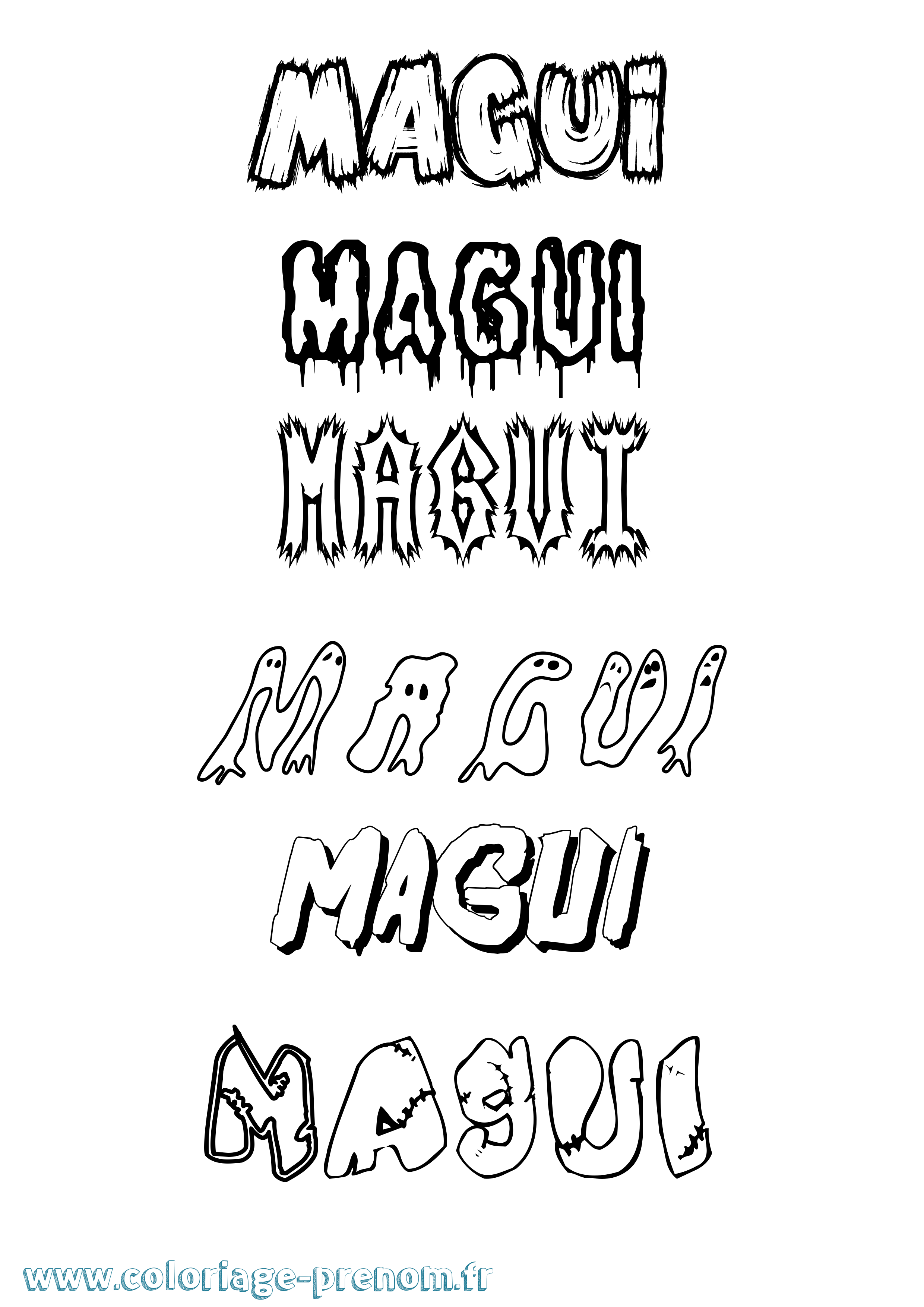Coloriage Magui Frisson Coloriage prénom Magui Frisson
