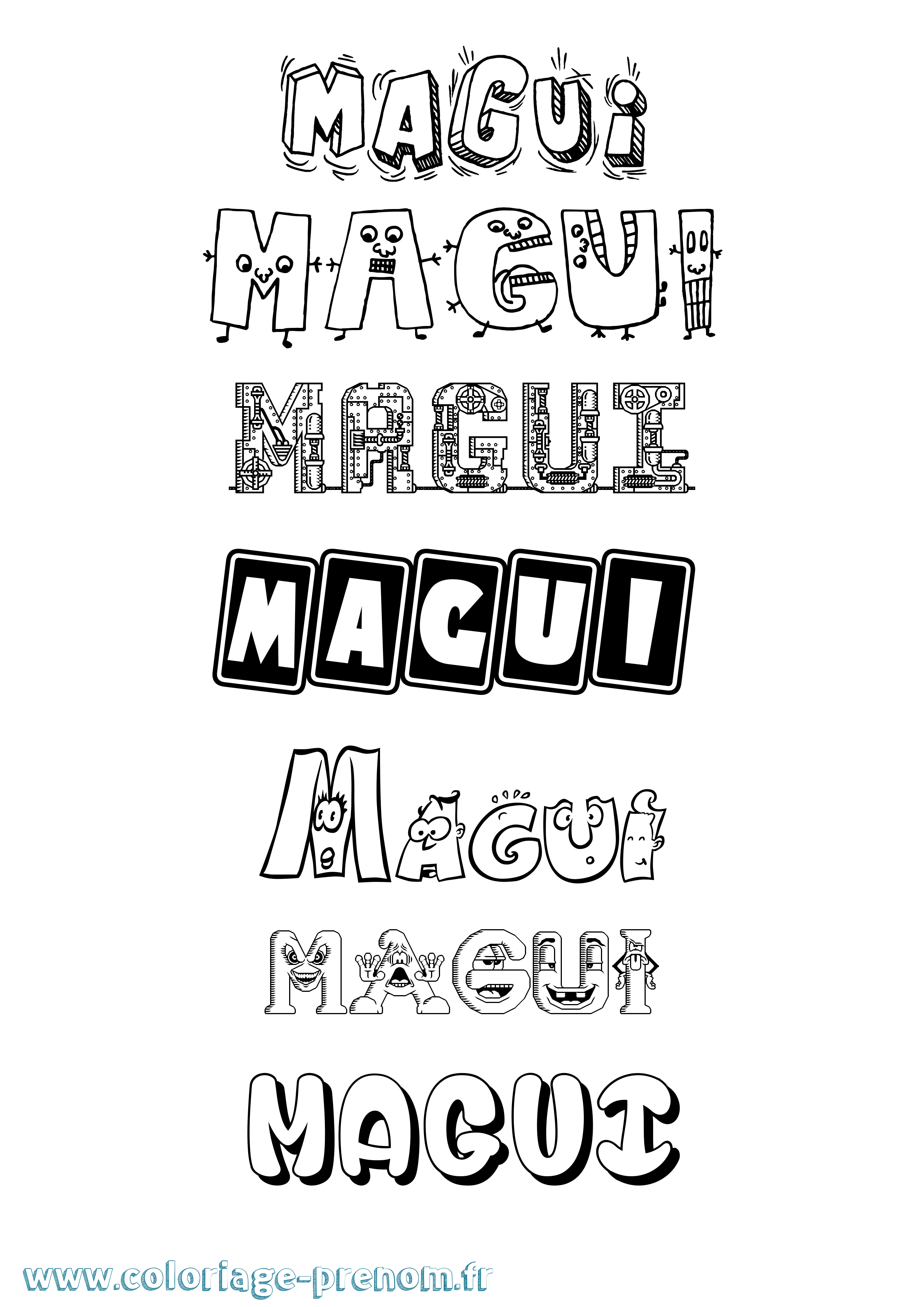 Coloriage Magui Fun Coloriage prénom Magui Fun