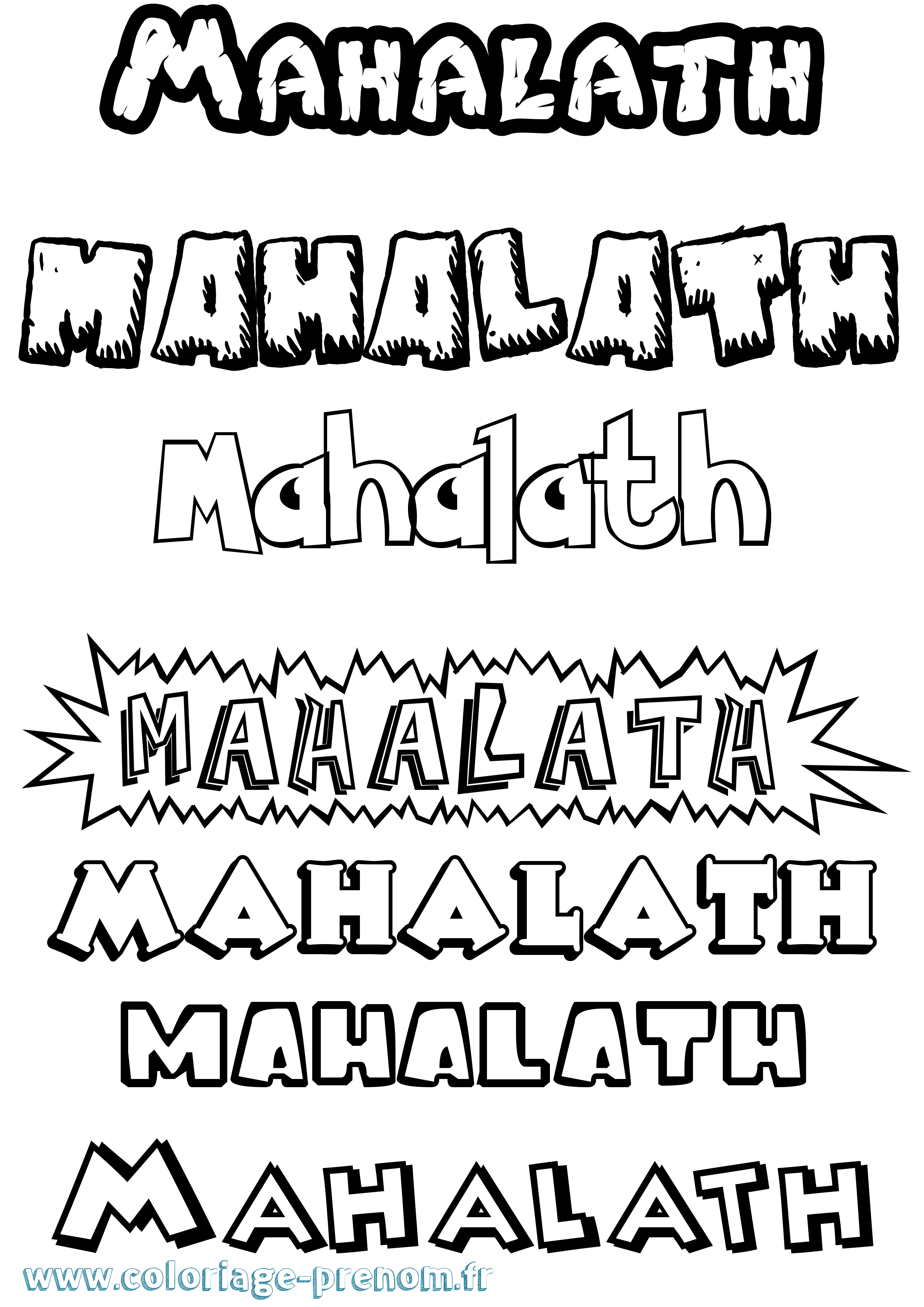 Coloriage Mahalath Dessin Animé Coloriage prénom Mahalath Dessin Animé