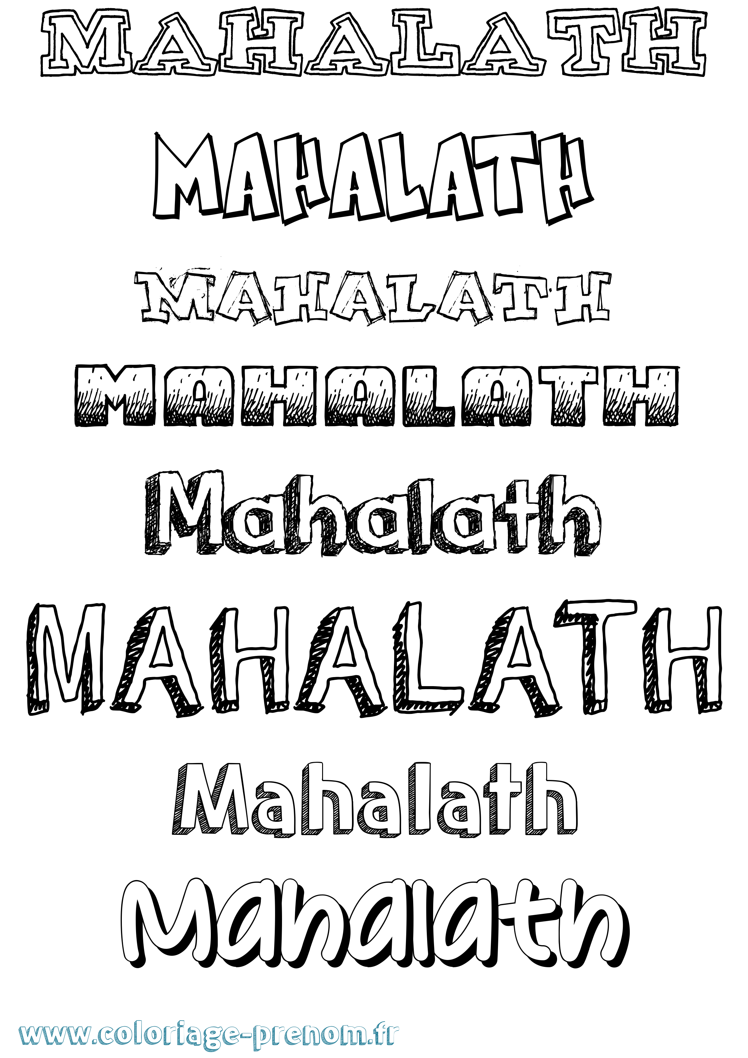 Coloriage Mahalath Dessiné Coloriage prénom Mahalath Dessiné