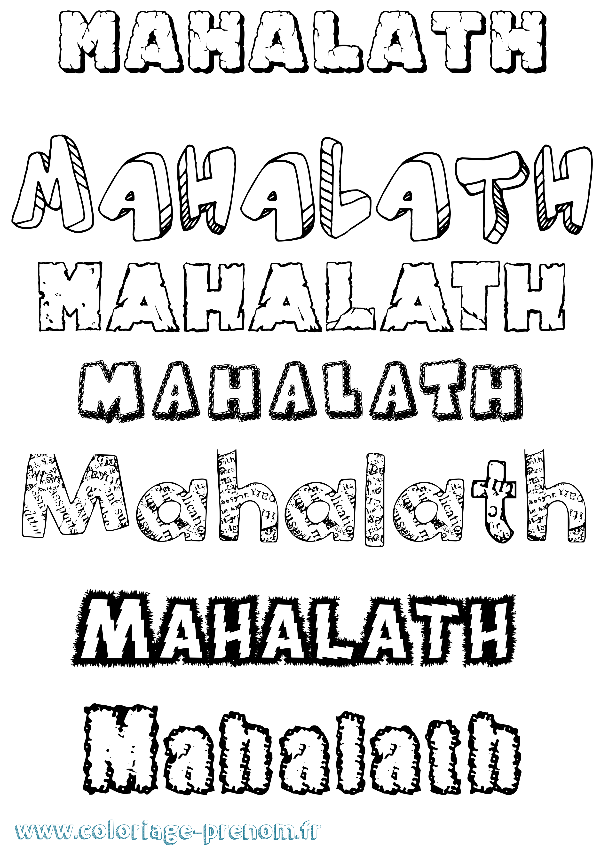 Coloriage Mahalath Destructuré Coloriage prénom Mahalath Destructuré