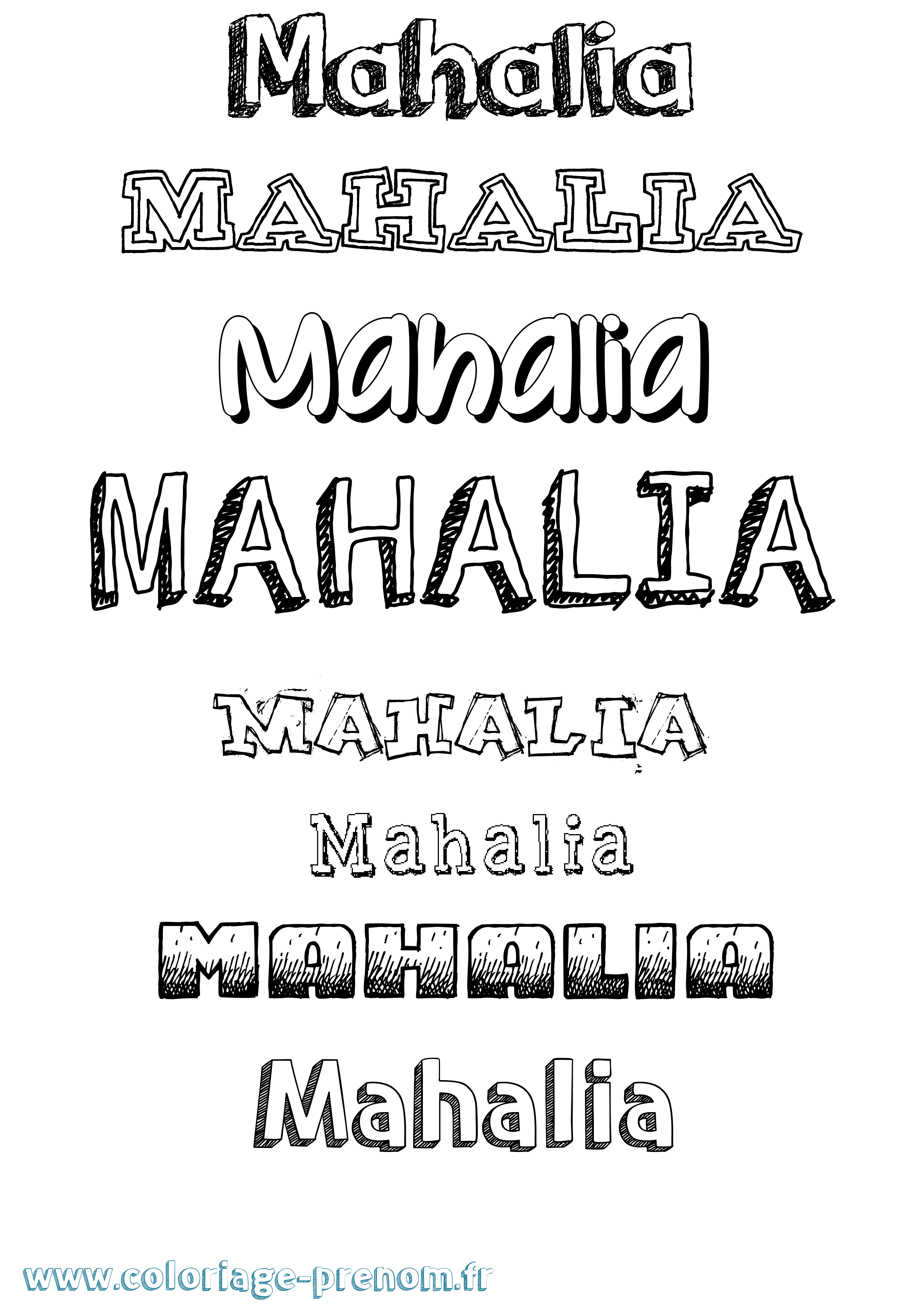 Coloriage Mahalia Dessiné Coloriage prénom Mahalia Dessiné