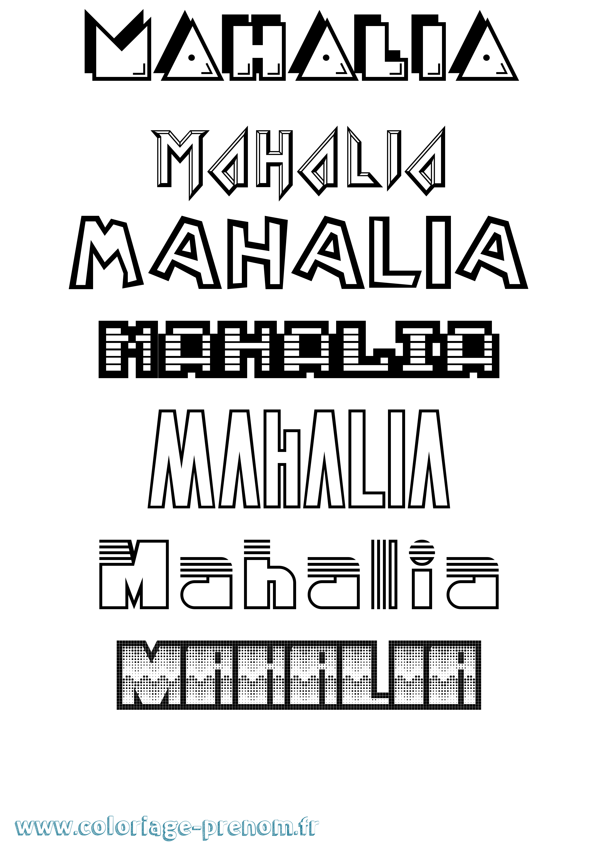 Coloriage Mahalia Jeux Vidéos Coloriage prénom Mahalia Jeux Vidéos