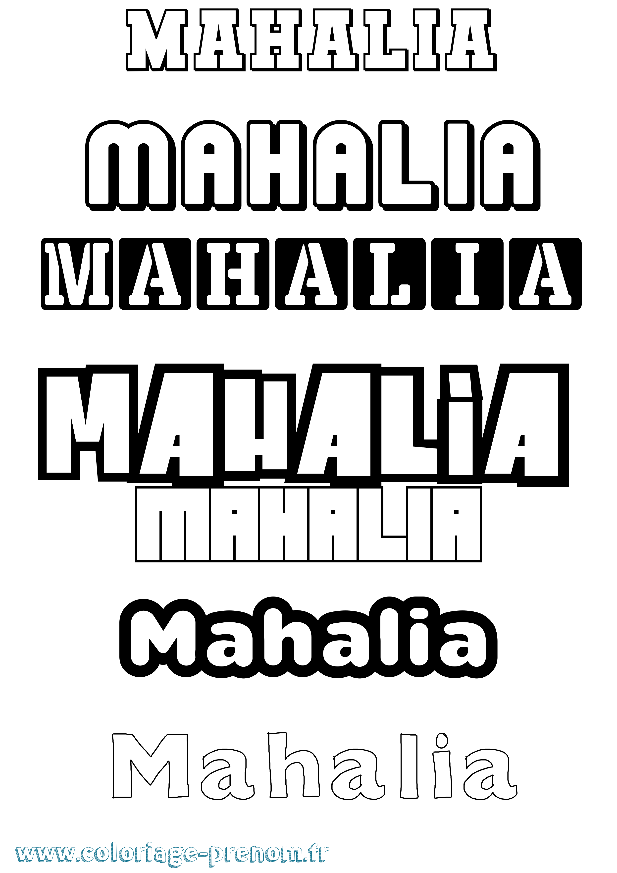 Coloriage Mahalia Simple Coloriage prénom Mahalia Simple