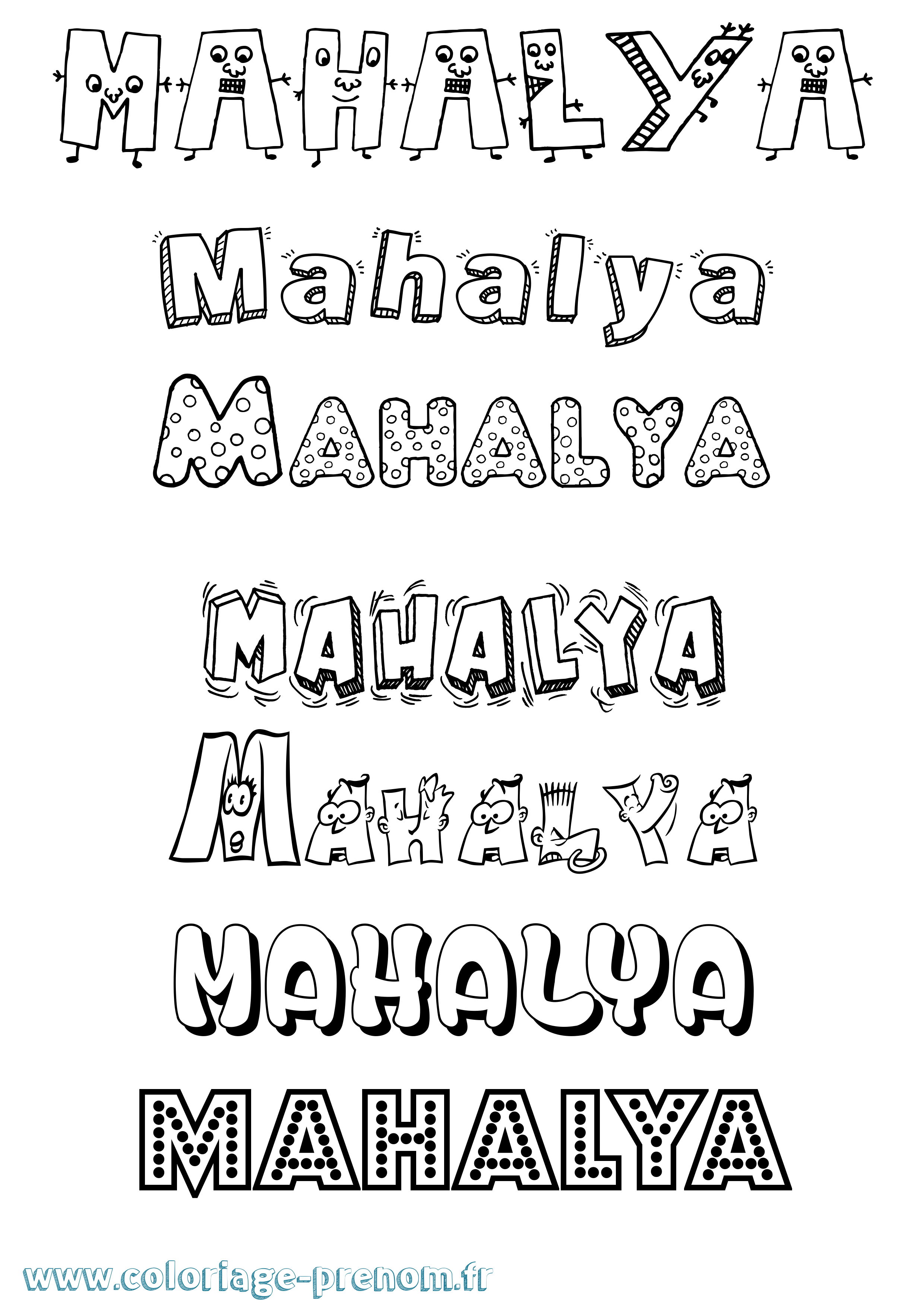Coloriage Mahalya Fun Coloriage prénom Mahalya Fun