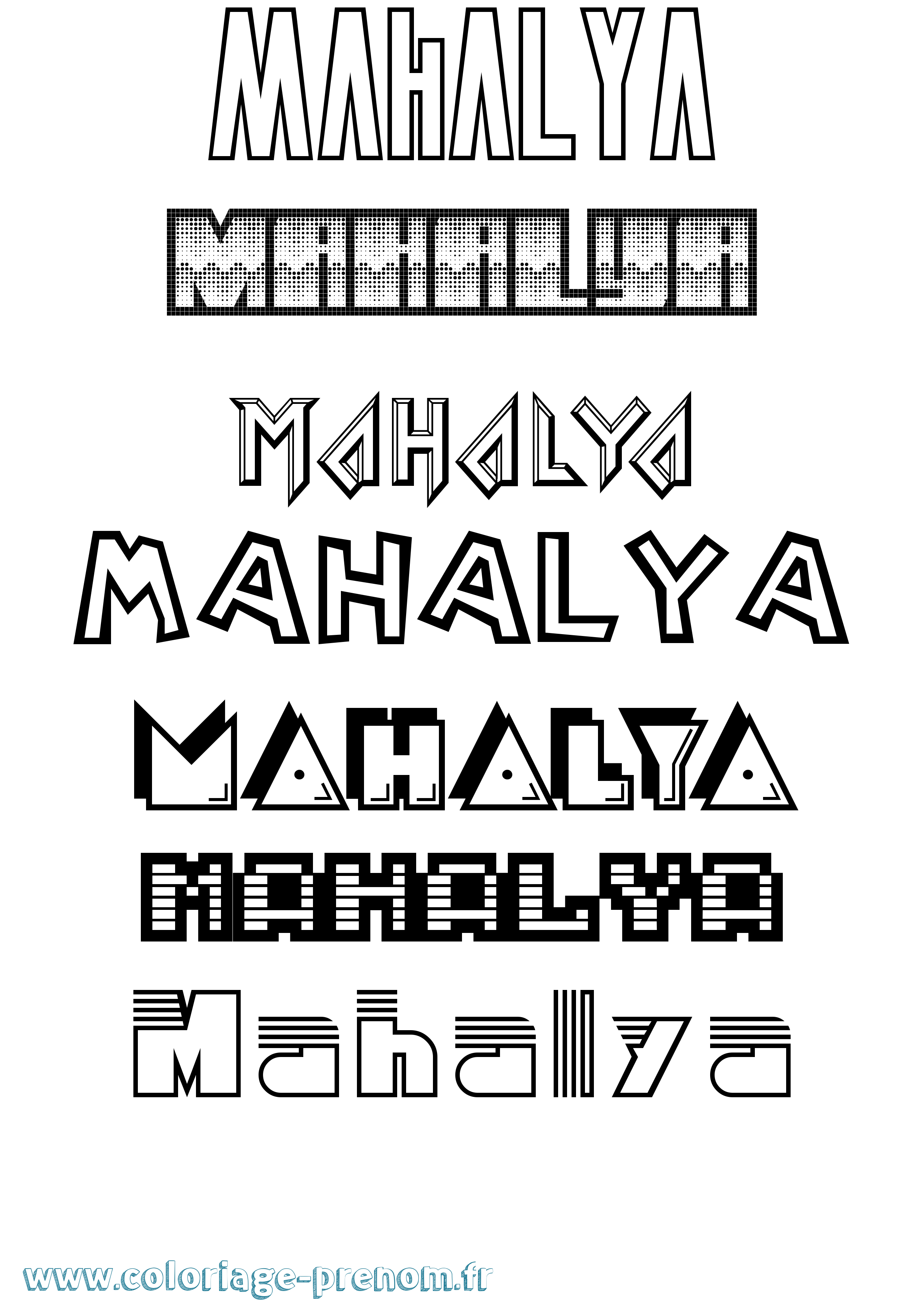 Coloriage Mahalya Jeux Vidéos Coloriage prénom Mahalya Jeux Vidéos