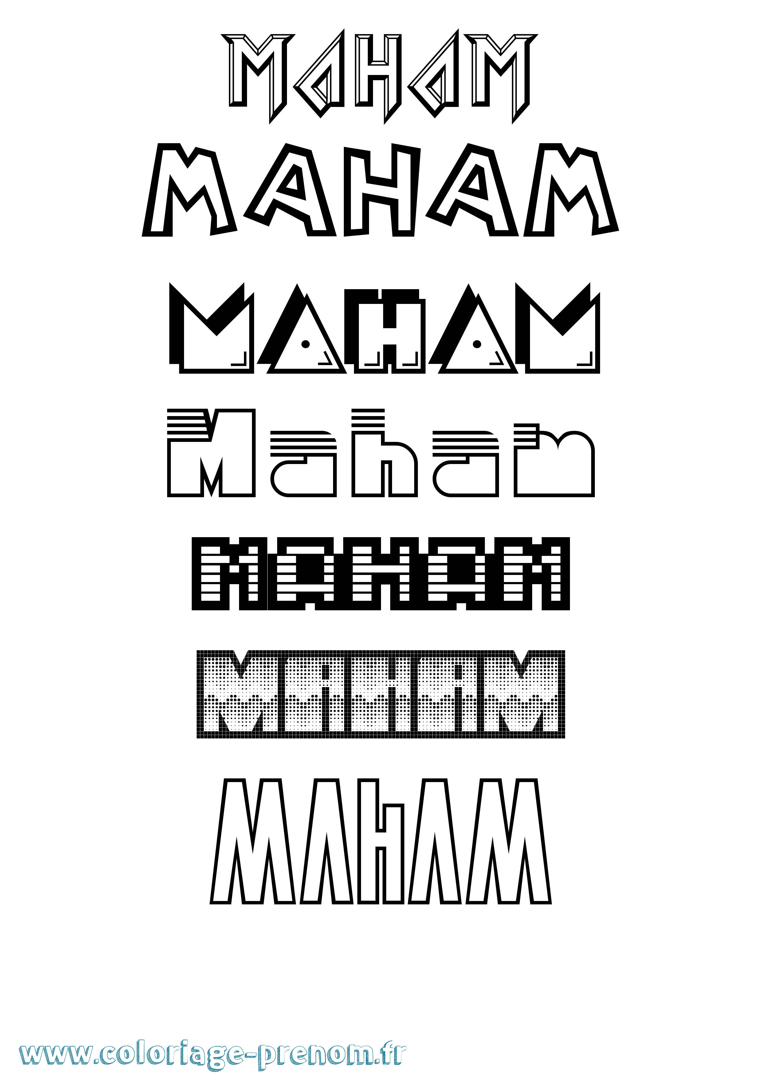 Coloriage Maham Jeux Vidéos Coloriage prénom Maham Jeux Vidéos