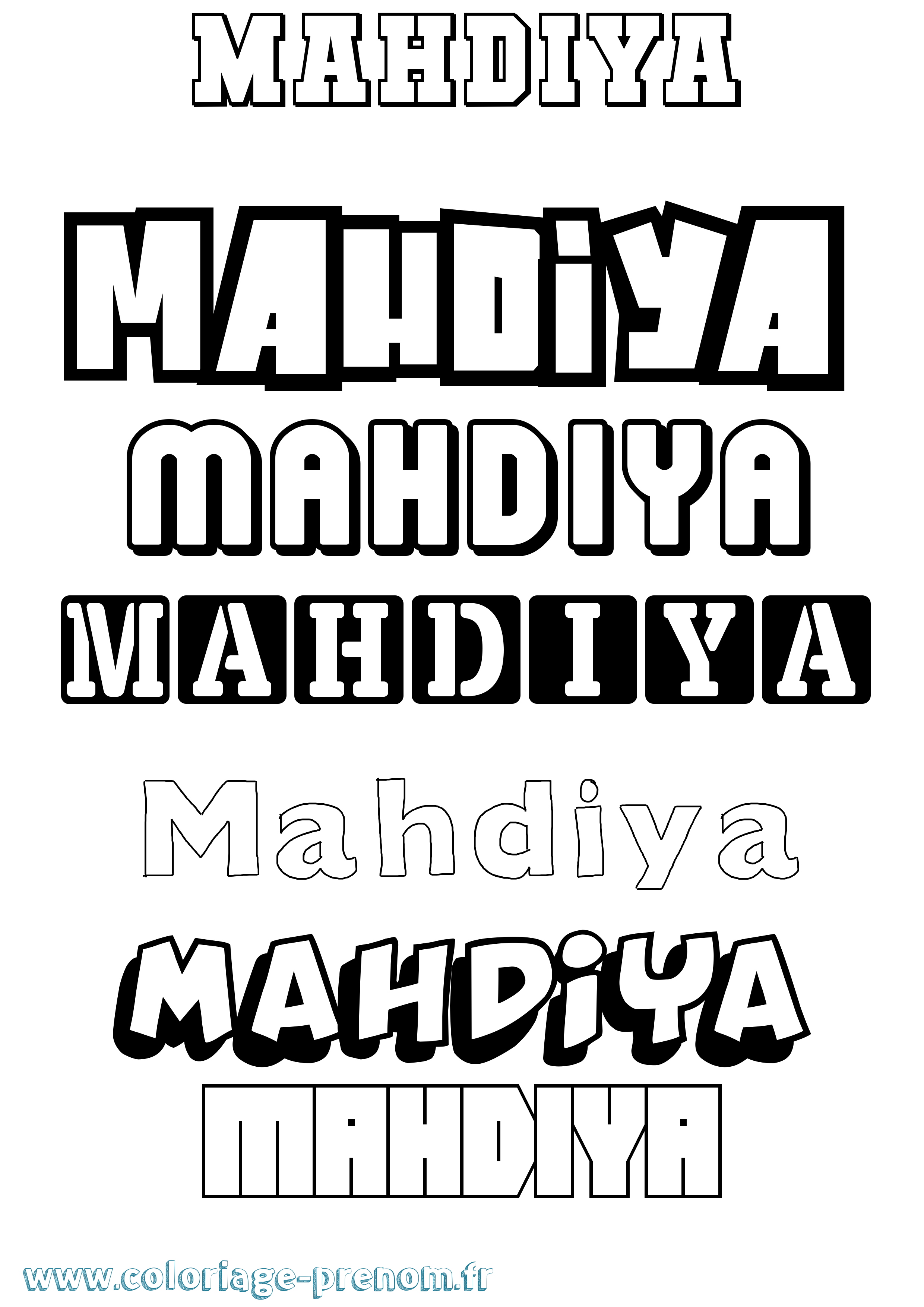 Coloriage Mahdiya Simple Coloriage prénom Mahdiya Simple