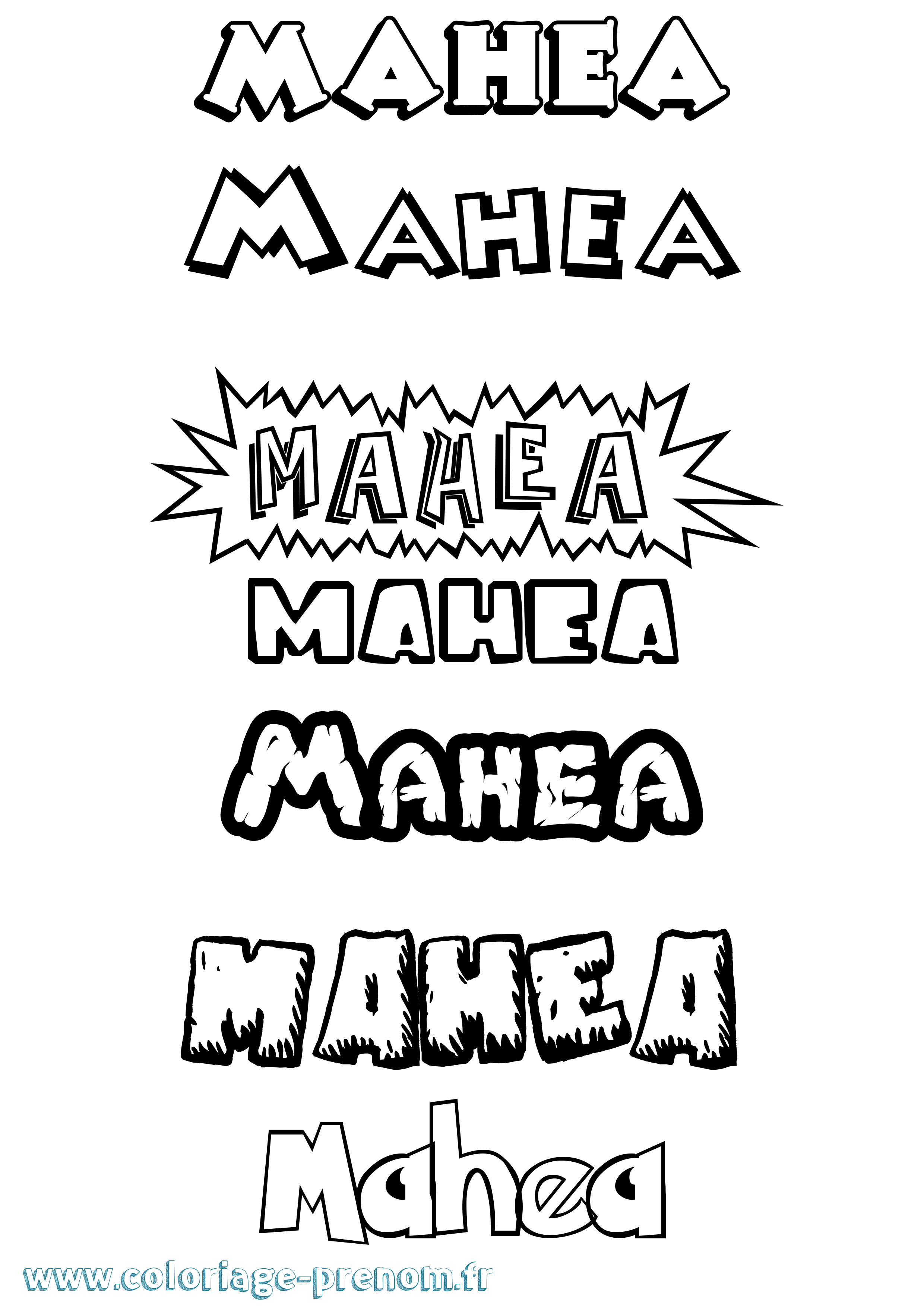 Coloriage Mahea Dessin Animé Coloriage prénom Mahea Dessin Animé