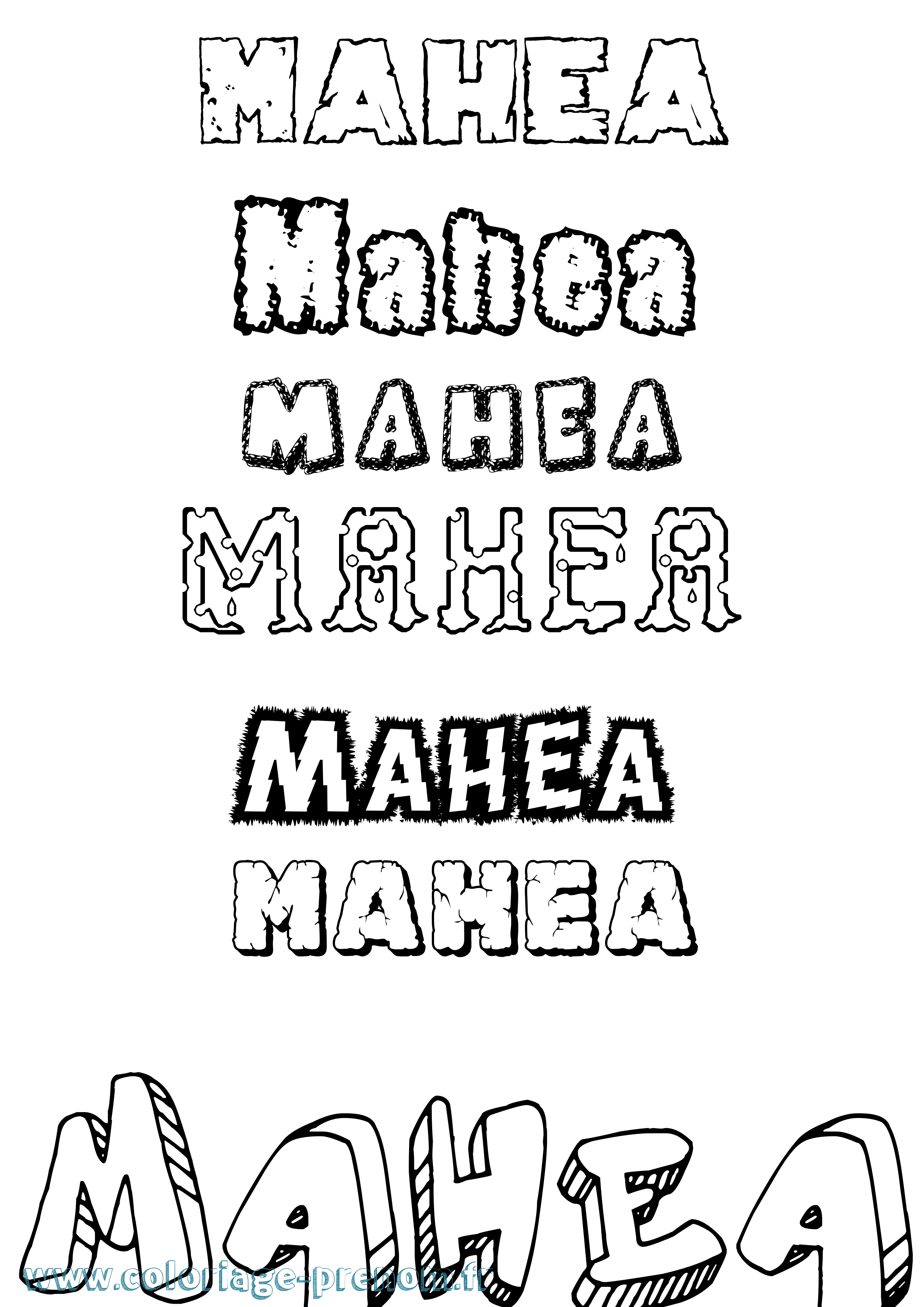 Coloriage Mahea Destructuré Coloriage prénom Mahea Destructuré