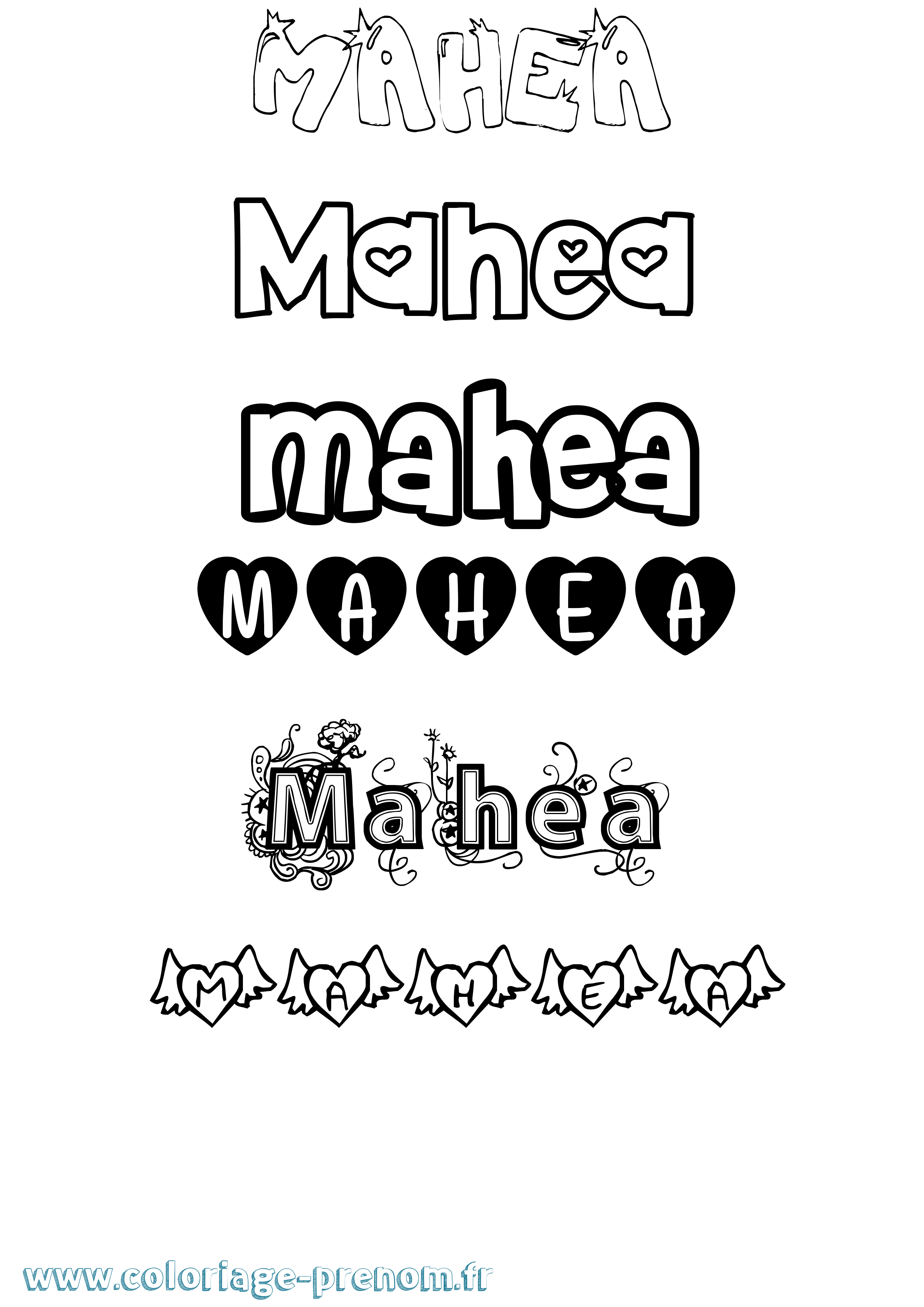 Coloriage Mahea Girly Coloriage prénom Mahea Girly