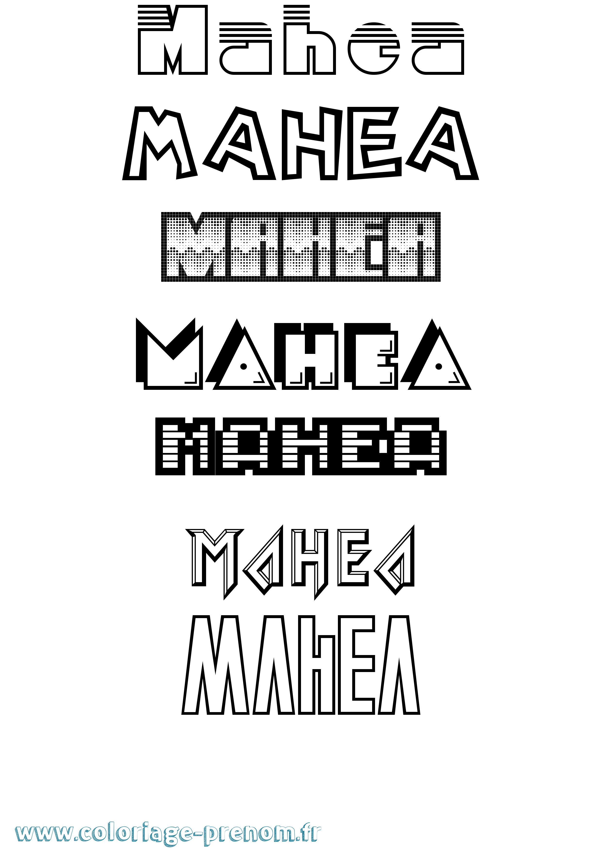 Coloriage Mahea Jeux Vidéos Coloriage prénom Mahea Jeux Vidéos