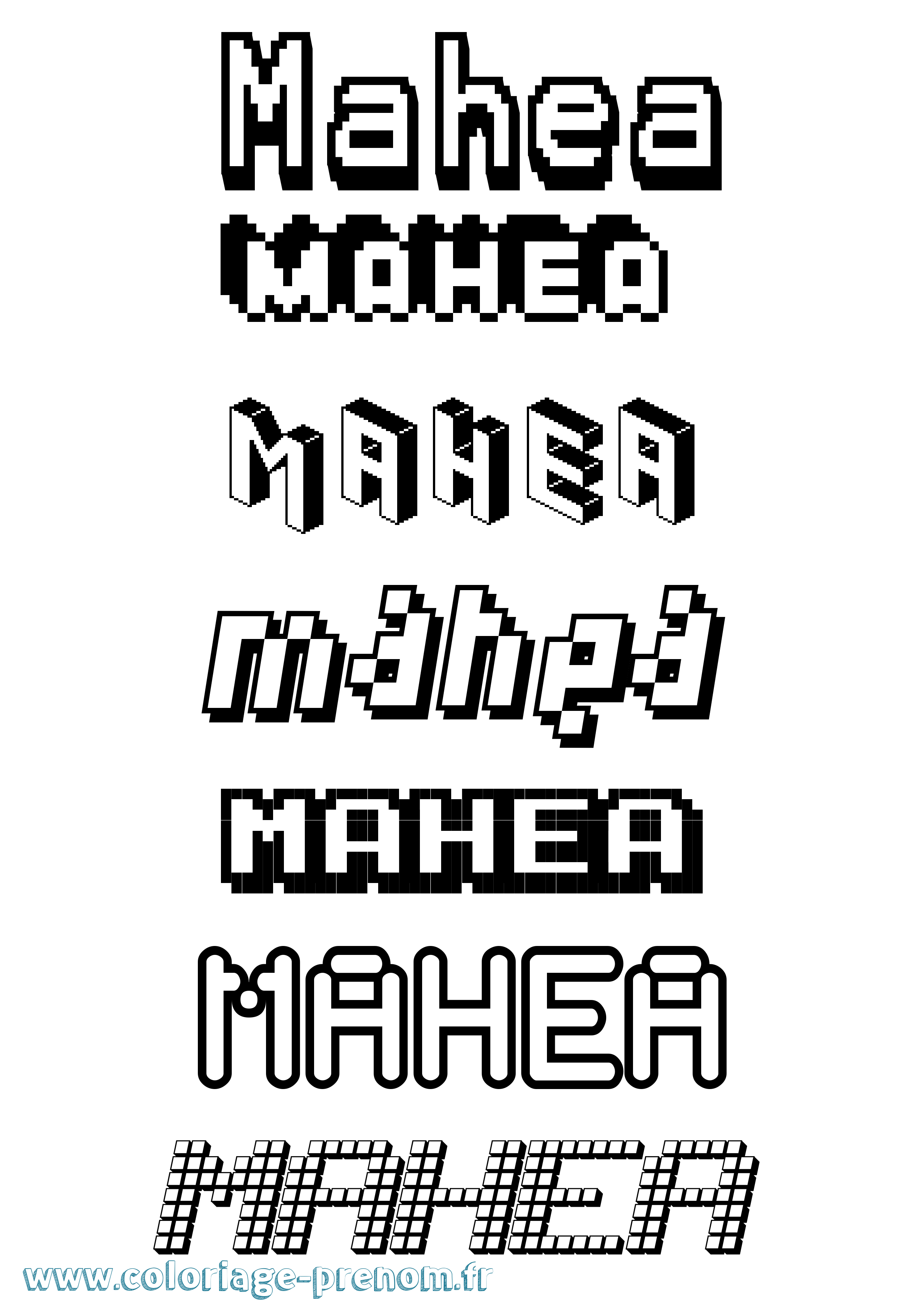 Coloriage Mahea Pixel Coloriage prénom Mahea Pixel