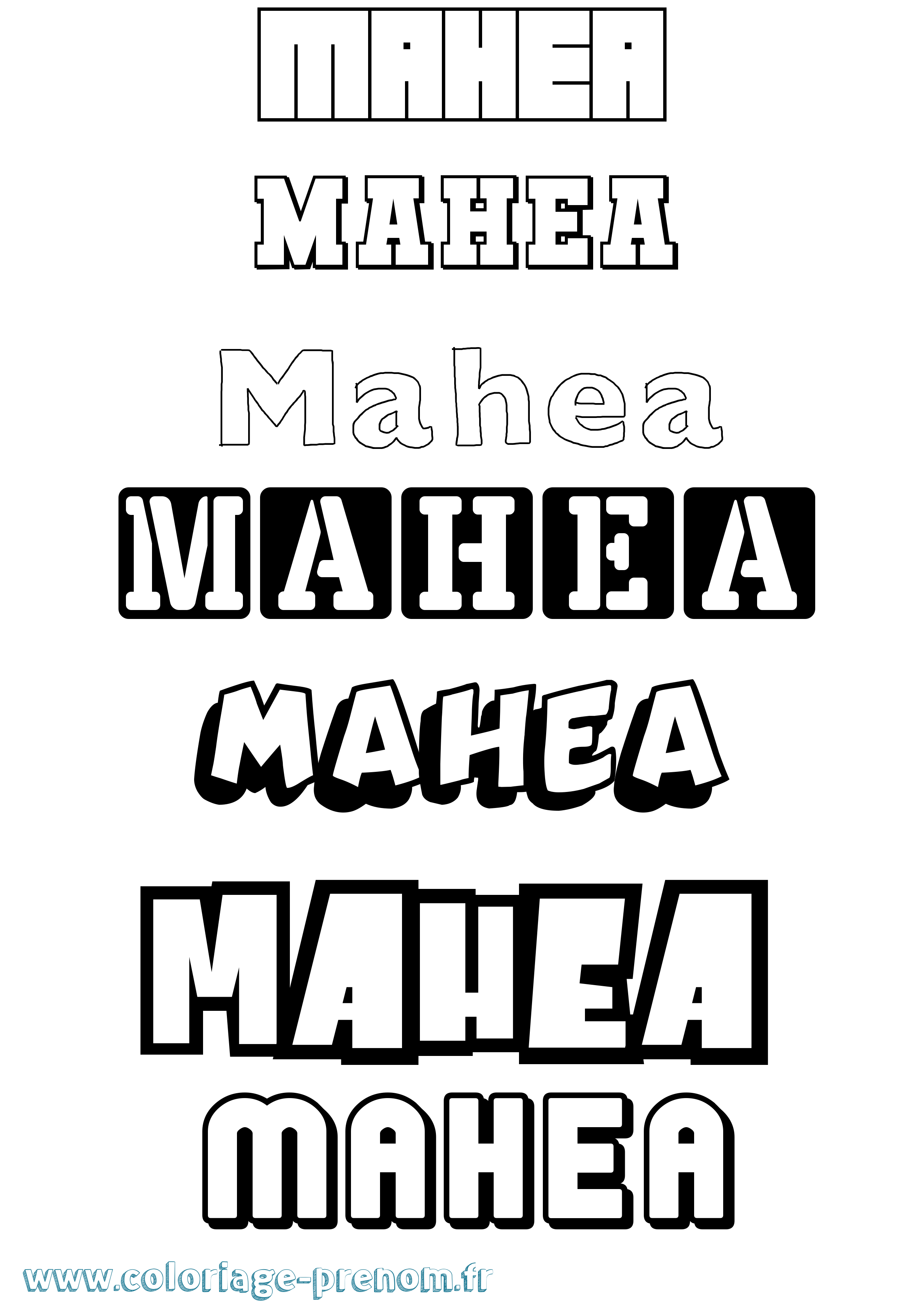 Coloriage Mahea Simple Coloriage prénom Mahea Simple