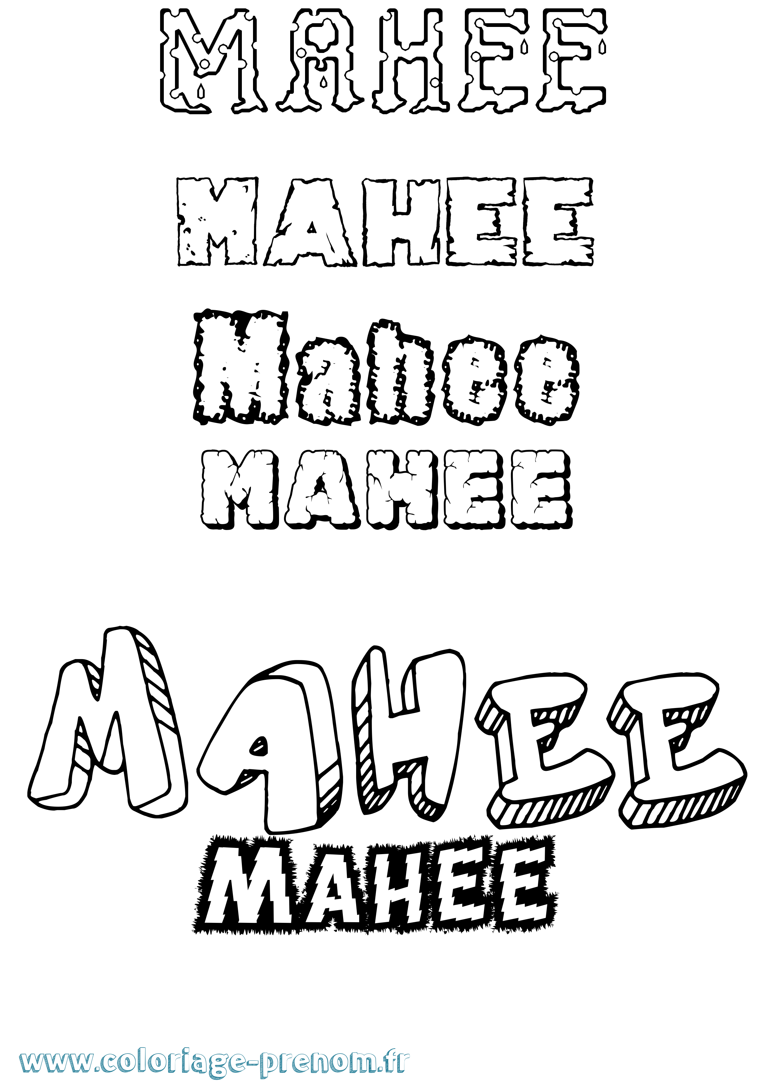 Coloriage Mahee Destructuré Coloriage prénom Mahee Destructuré