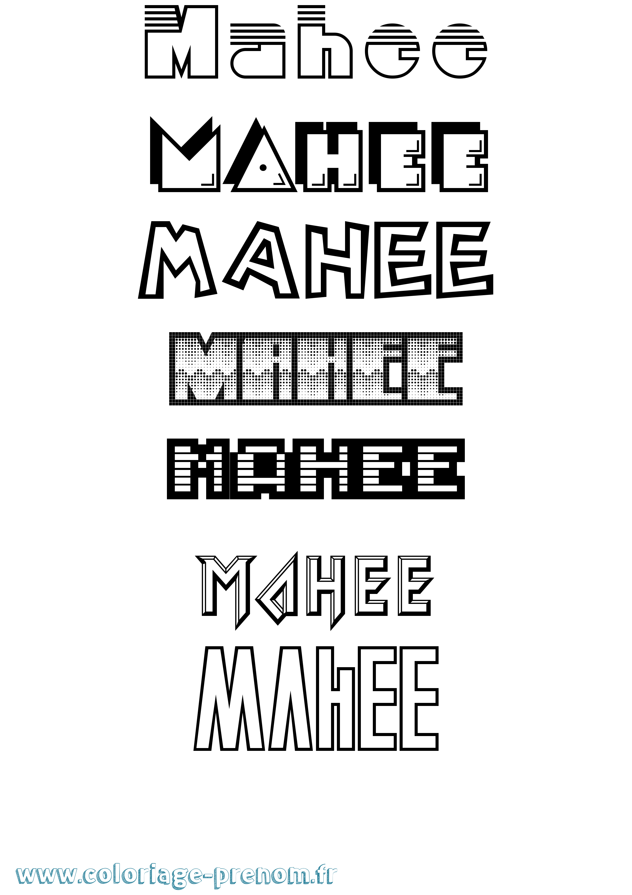 Coloriage Mahee Jeux Vidéos Coloriage prénom Mahee Jeux Vidéos