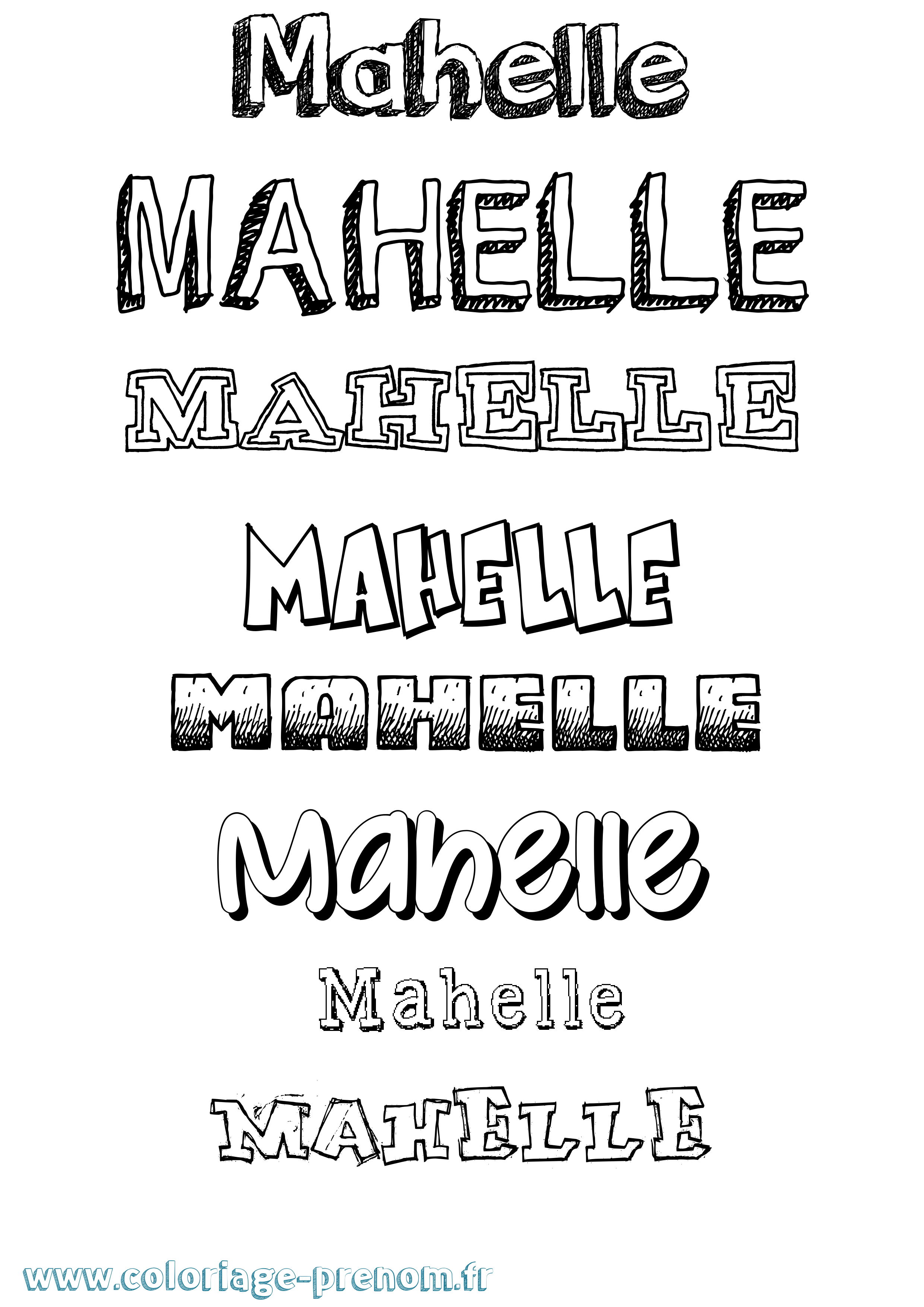 Coloriage Mahelle Dessiné Coloriage prénom Mahelle Dessiné