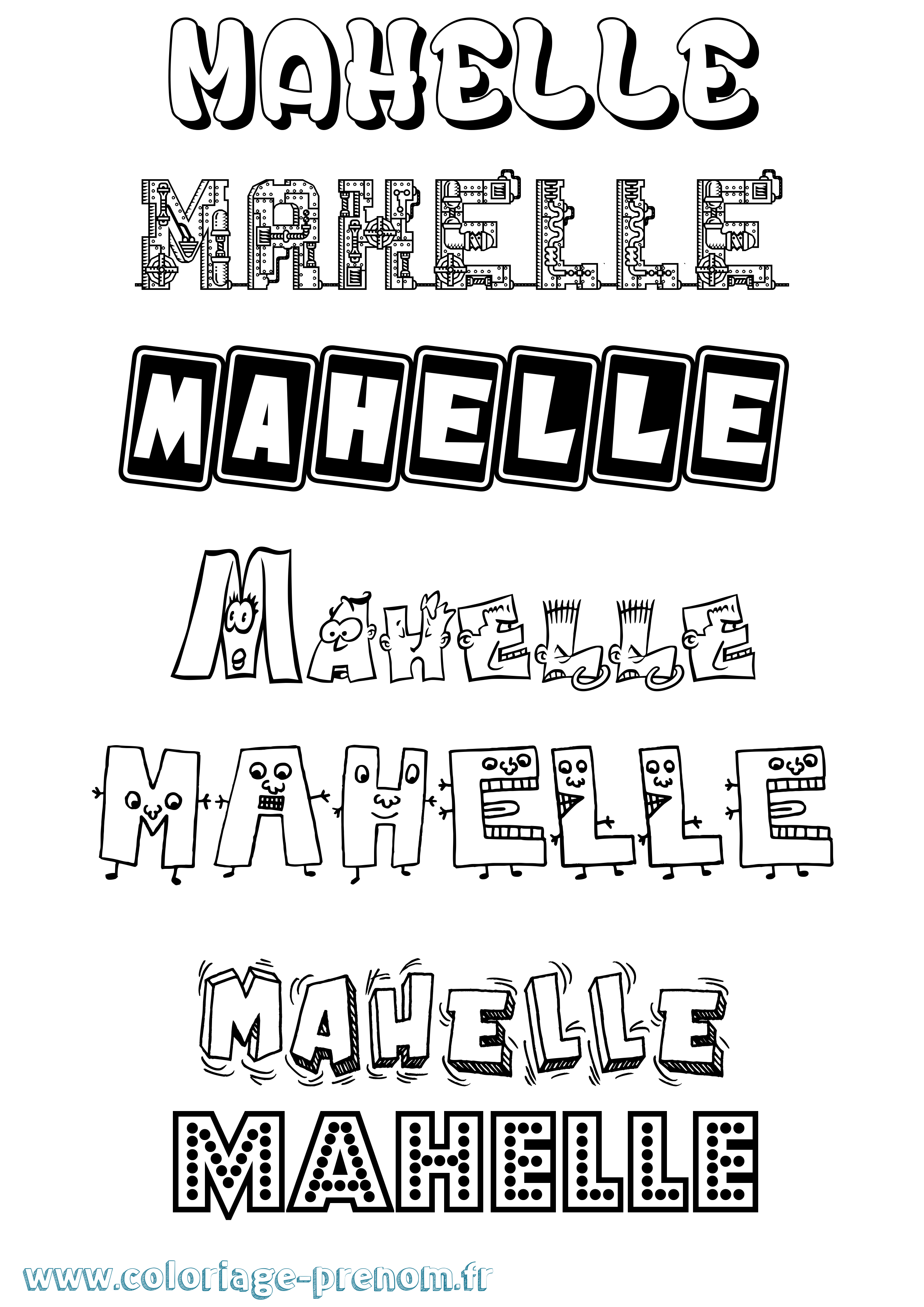 Coloriage Mahelle Fun Coloriage prénom Mahelle Fun