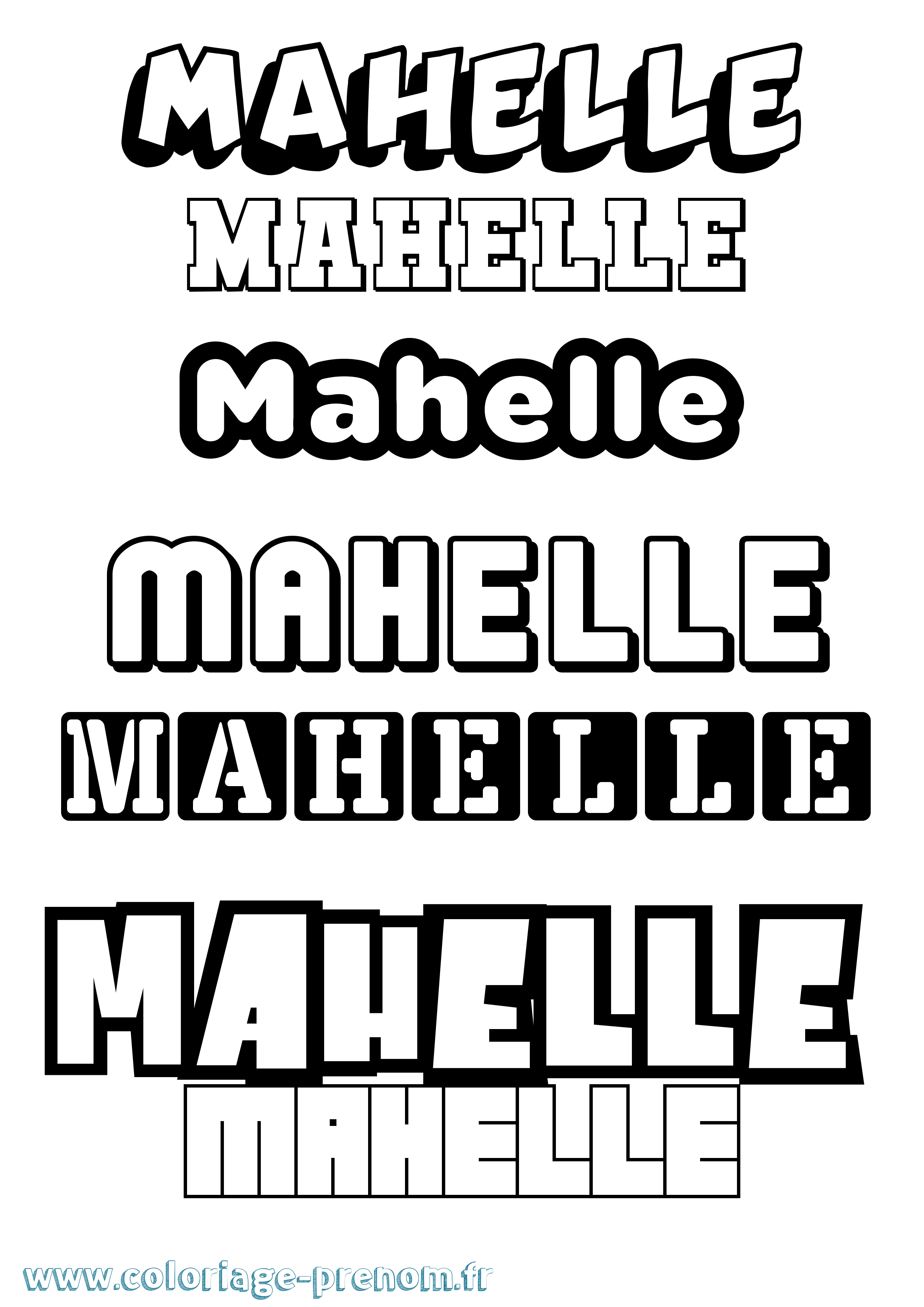 Coloriage Mahelle Simple Coloriage prénom Mahelle Simple