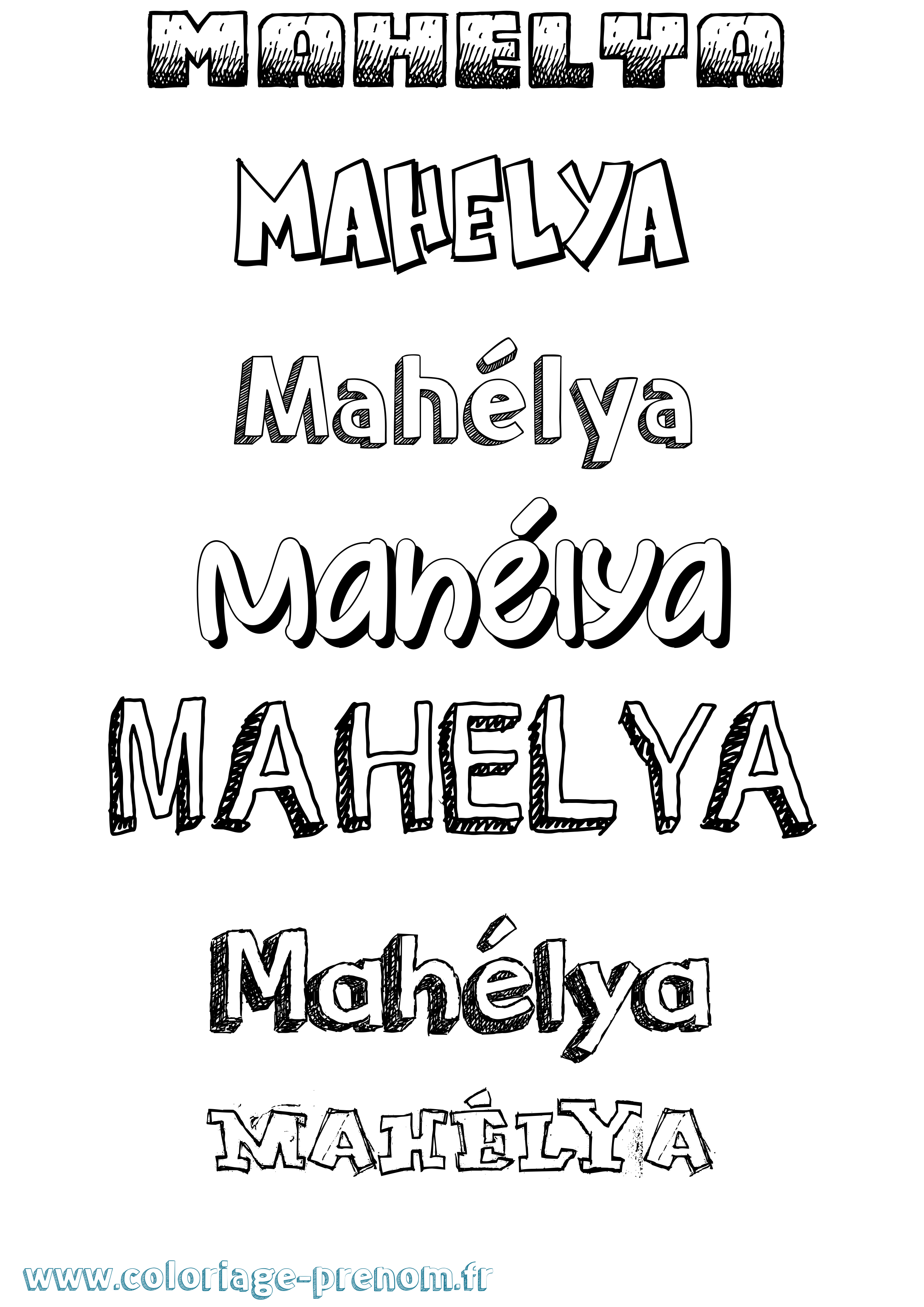 Coloriage Mahélya Dessiné Coloriage prénom Mahélya Dessiné
