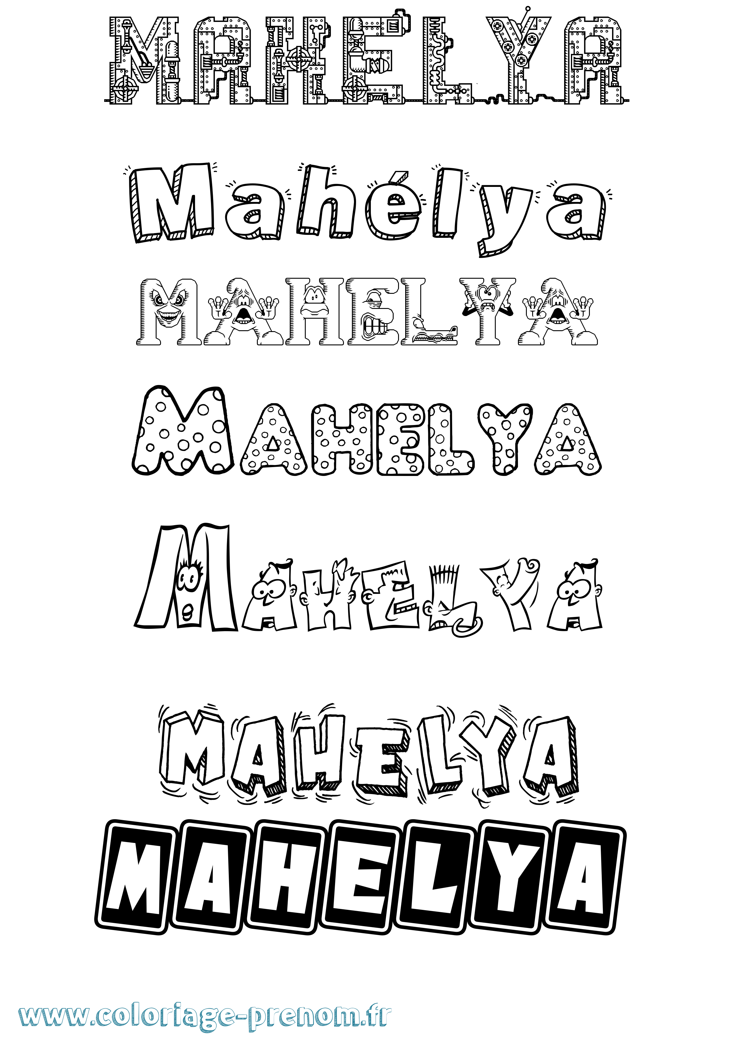 Coloriage Mahélya Fun Coloriage prénom Mahélya Fun