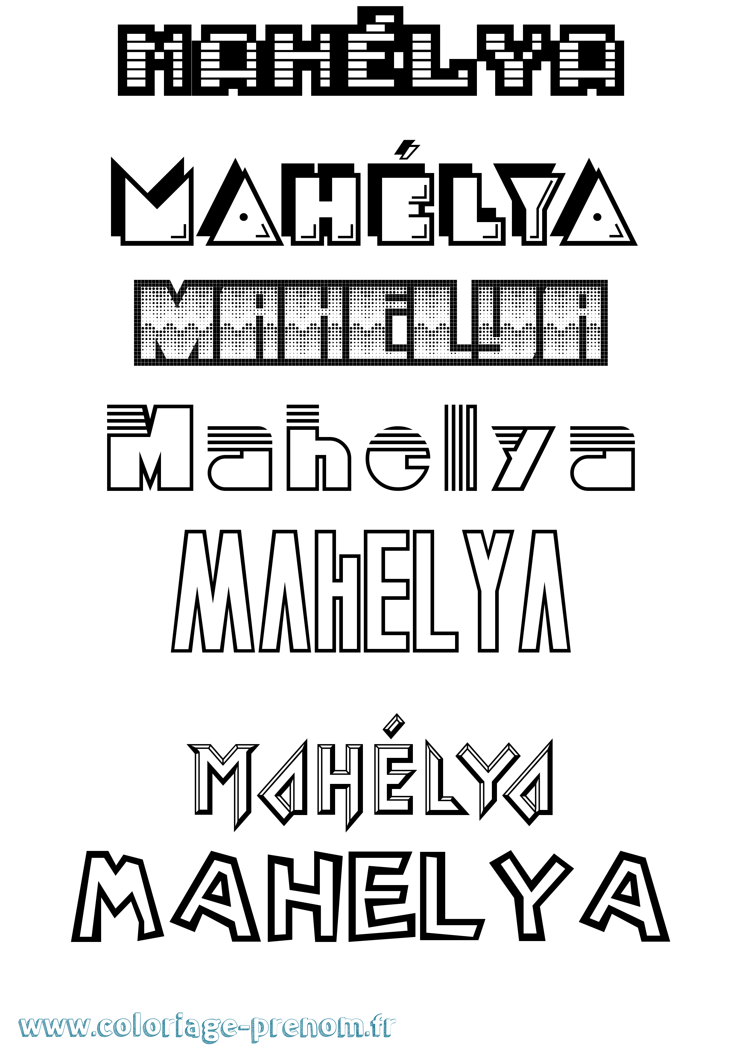 Coloriage Mahélya Jeux Vidéos Coloriage prénom Mahélya Jeux Vidéos