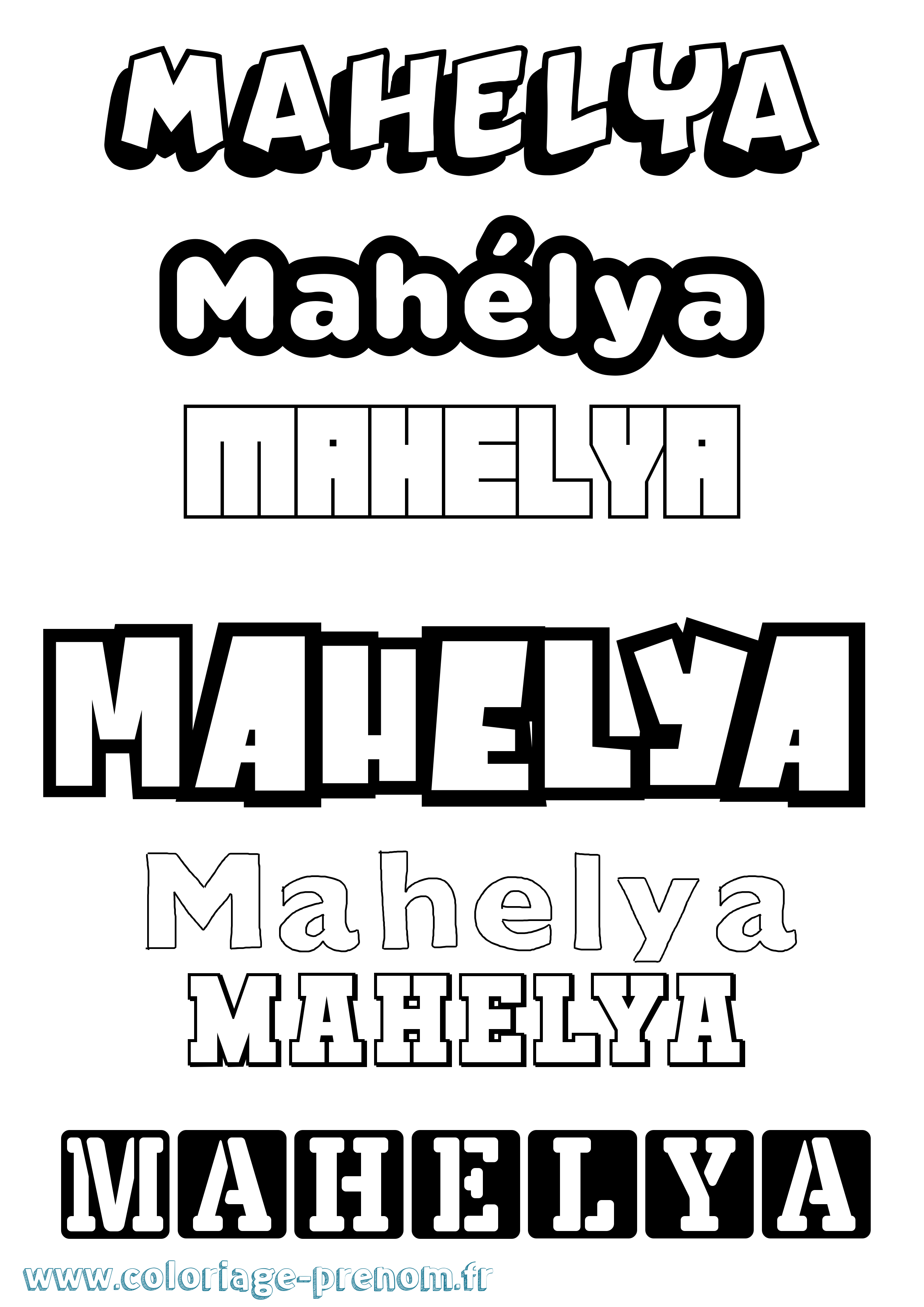 Coloriage Mahélya Simple Coloriage prénom Mahélya Simple