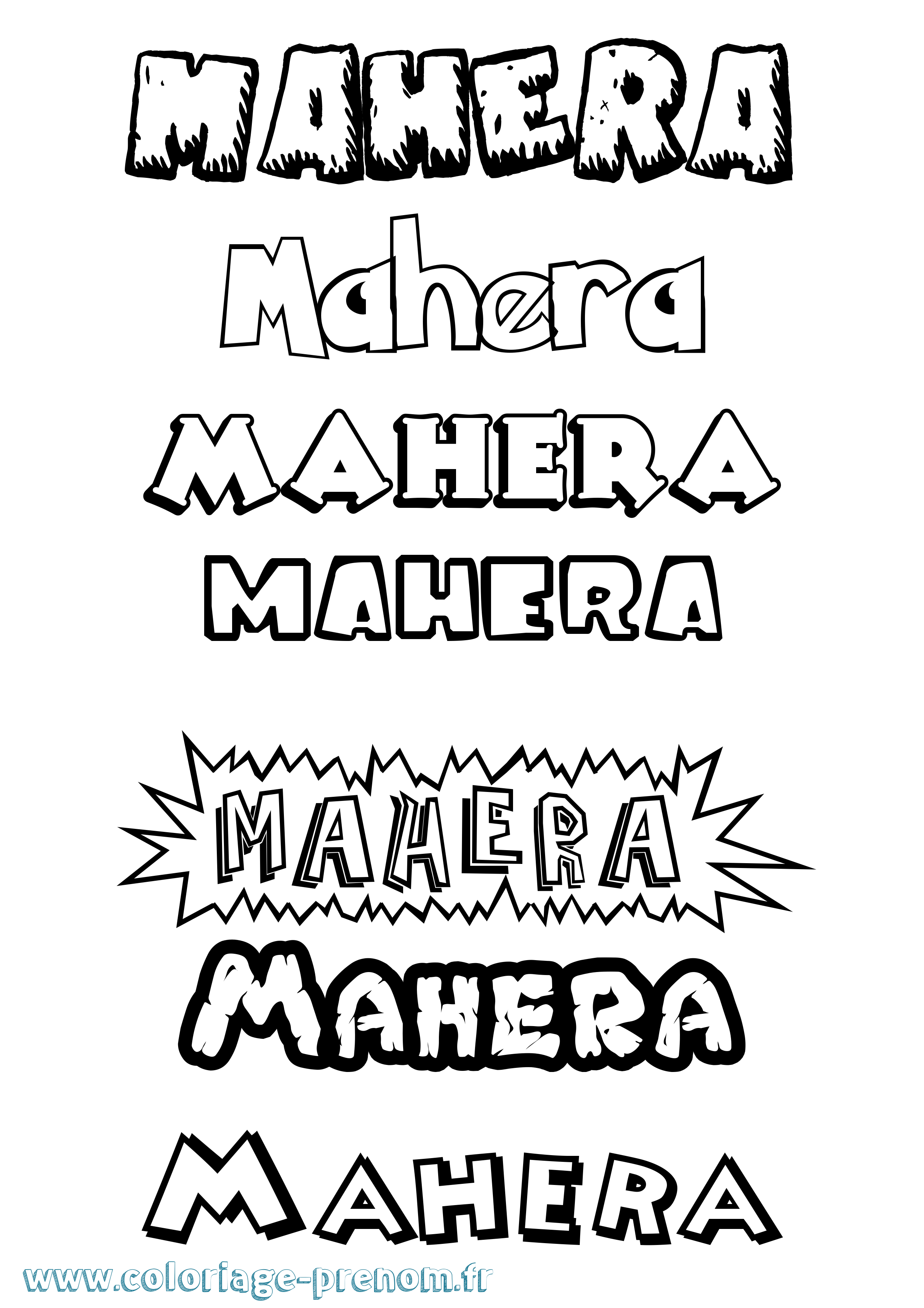 Coloriage Mahera Dessin Animé Coloriage prénom Mahera Dessin Animé