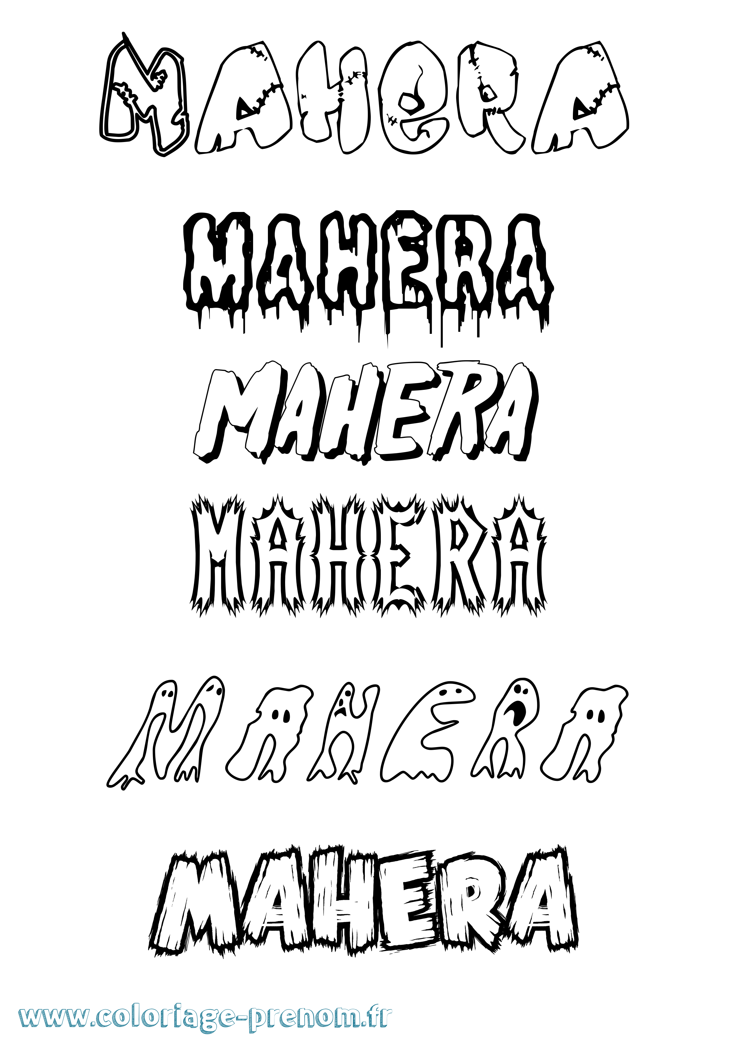 Coloriage Mahera Frisson Coloriage prénom Mahera Frisson
