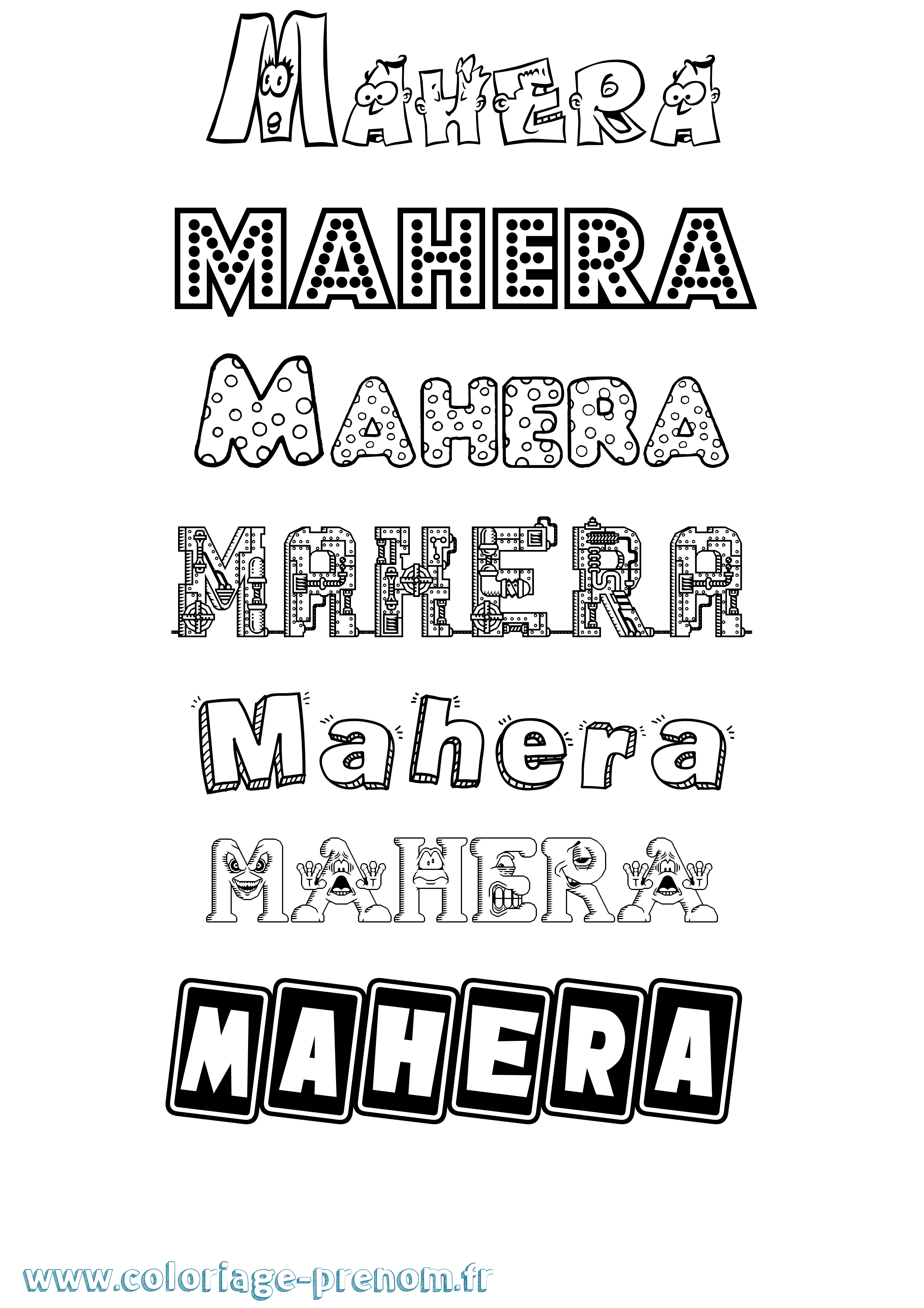 Coloriage Mahera Fun Coloriage prénom Mahera Fun