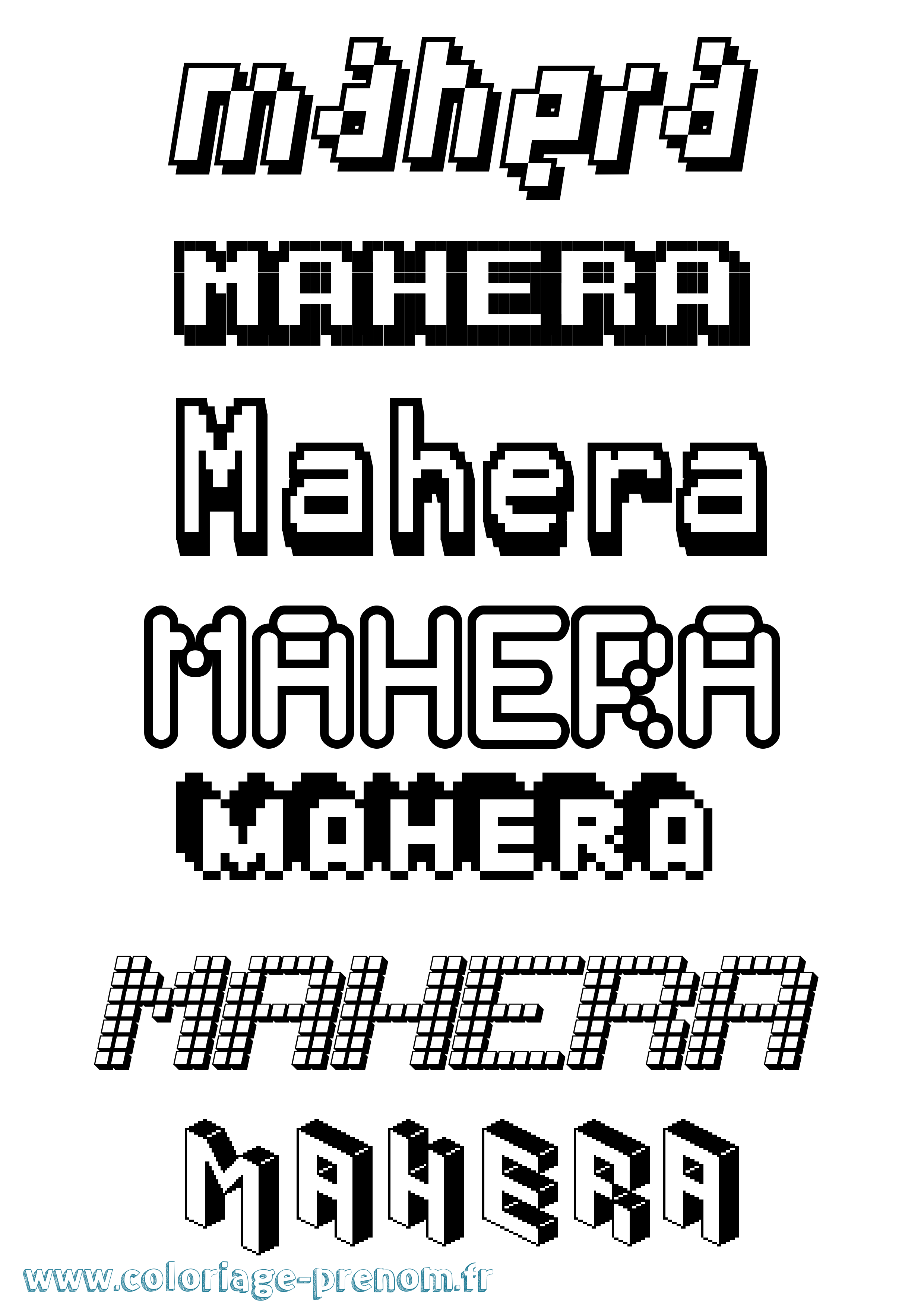 Coloriage Mahera Pixel Coloriage prénom Mahera Pixel