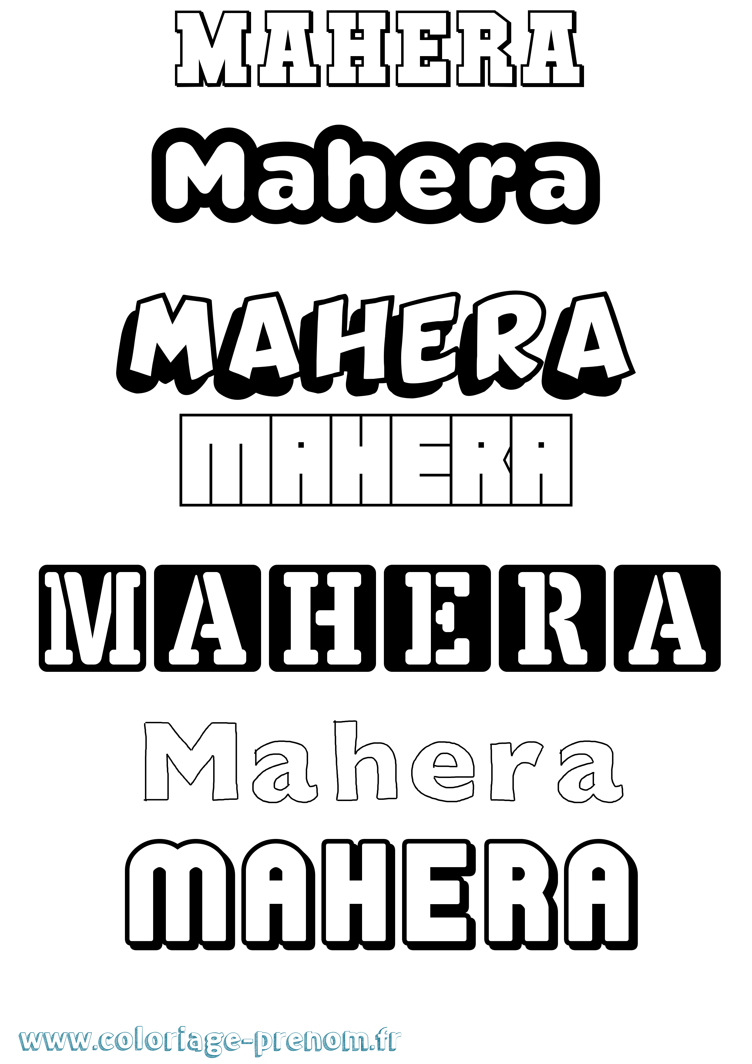 Coloriage Mahera Simple Coloriage prénom Mahera Simple