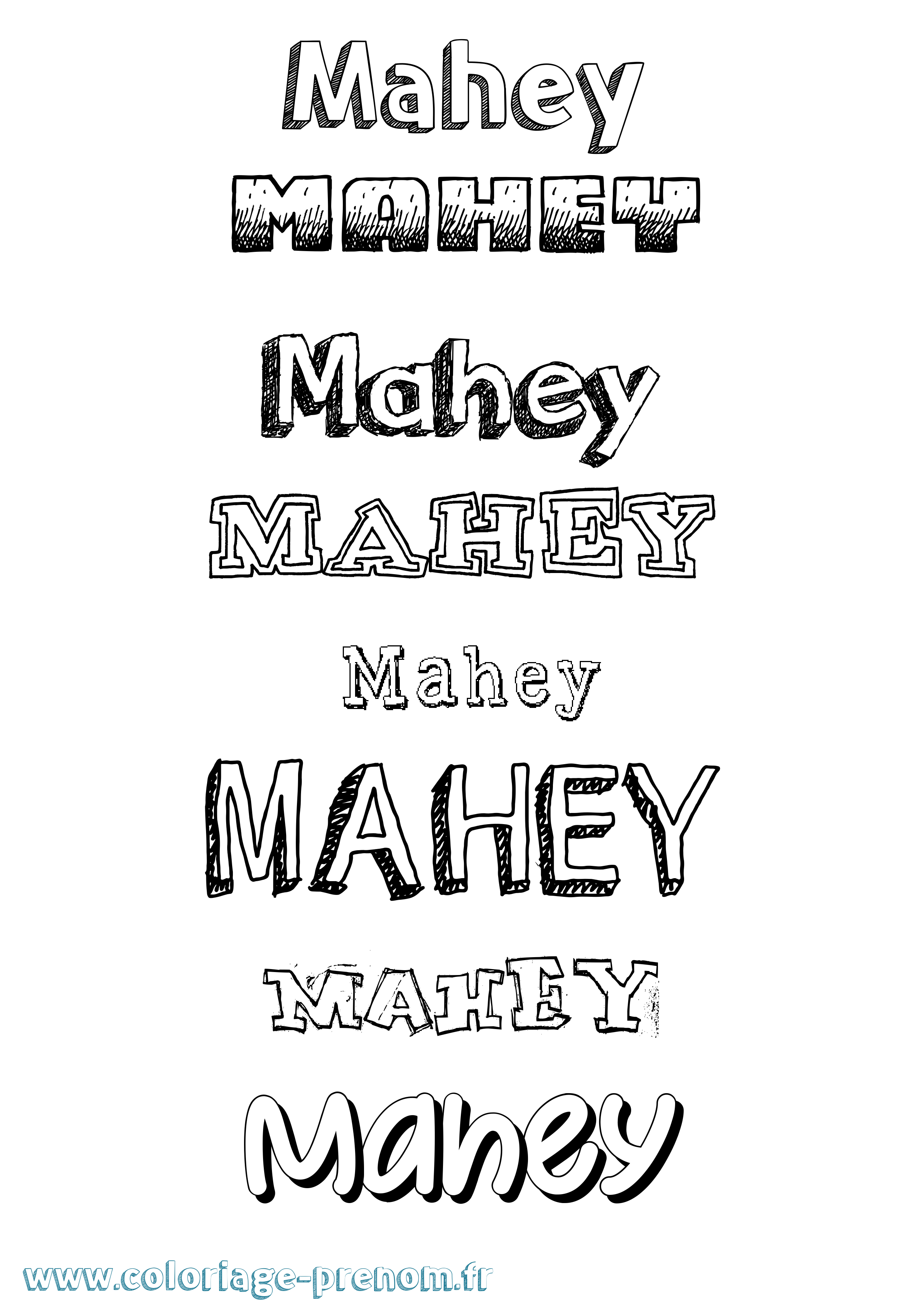 Coloriage Mahey Dessiné Coloriage prénom Mahey Dessiné