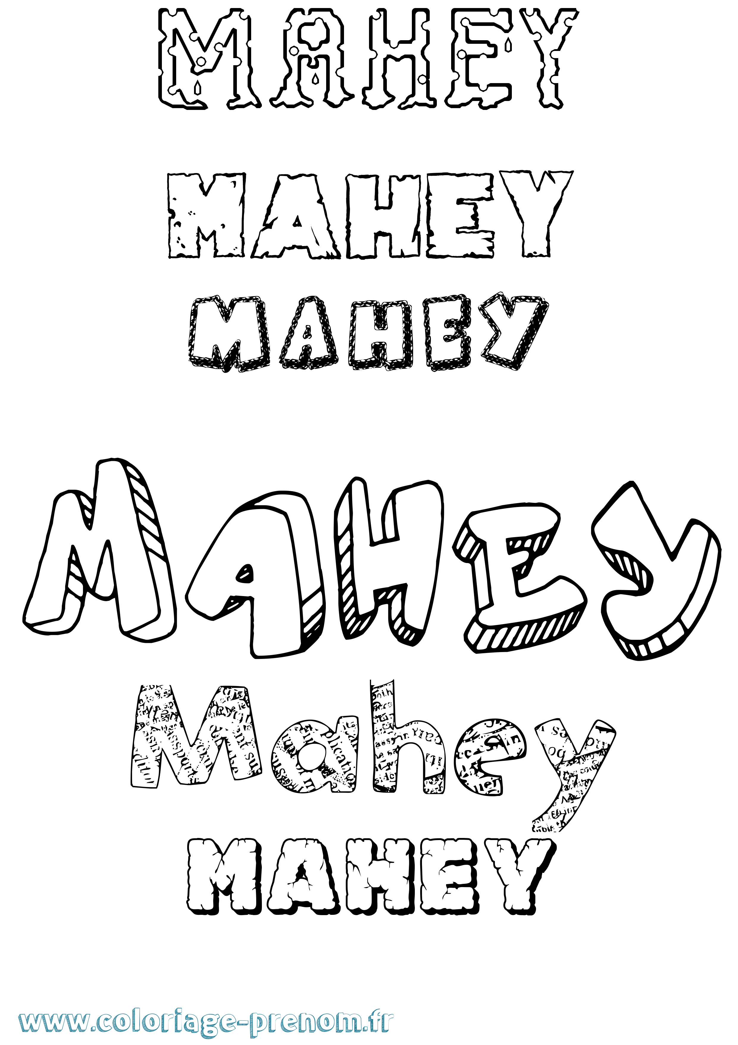 Coloriage Mahey Destructuré Coloriage prénom Mahey Destructuré