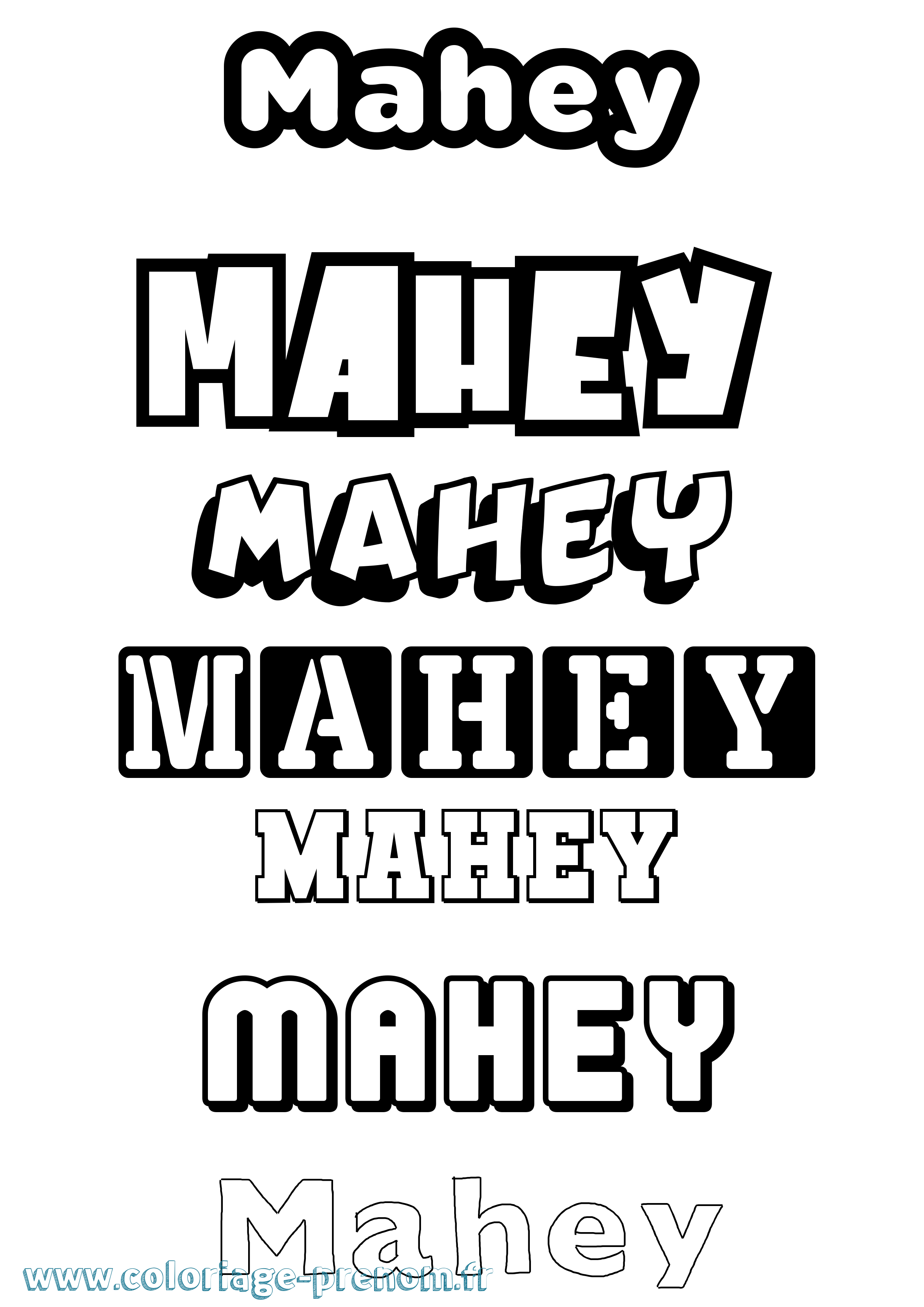 Coloriage Mahey Simple Coloriage prénom Mahey Simple