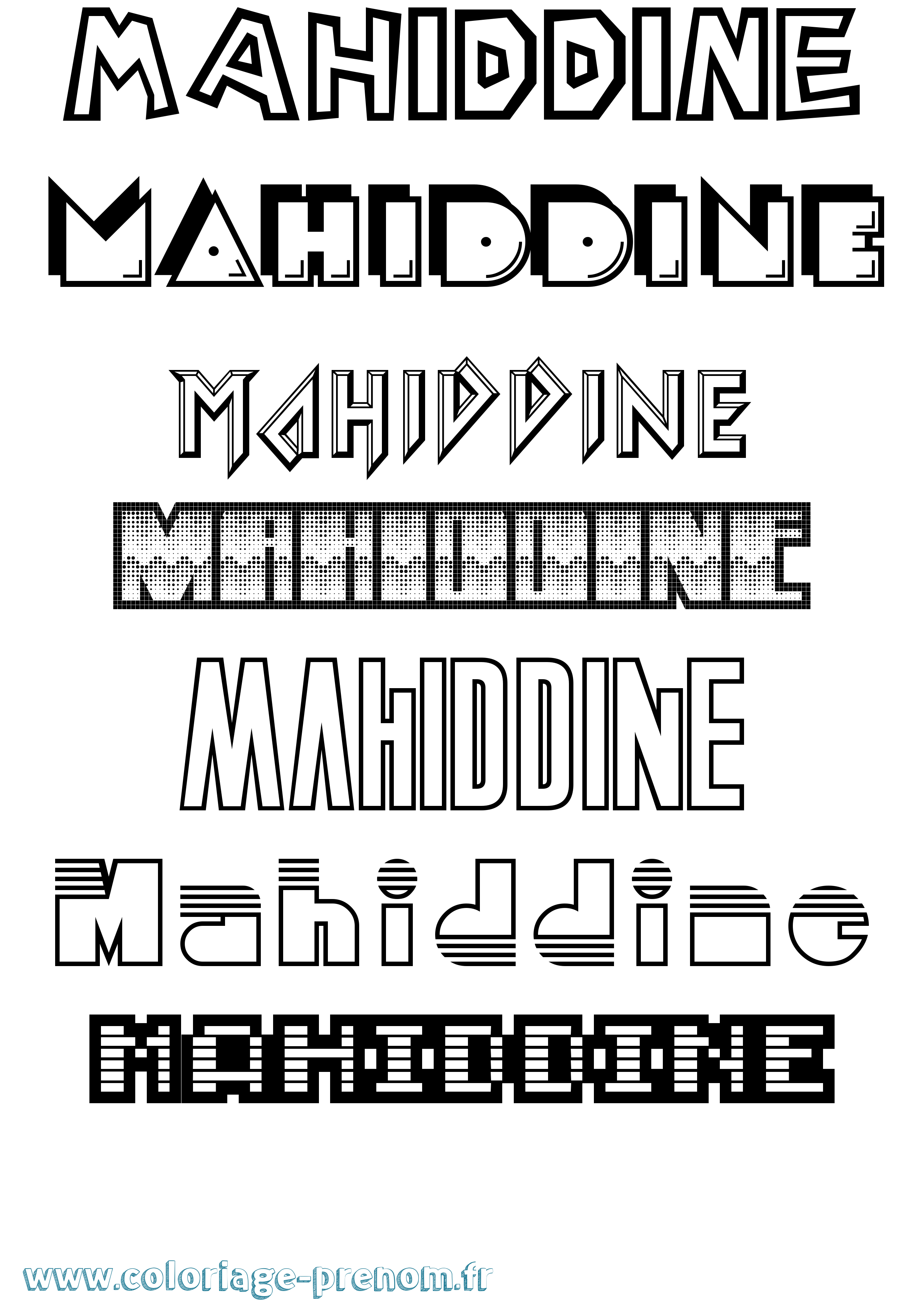 Coloriage Mahiddine Jeux Vidéos Coloriage prénom Mahiddine Jeux Vidéos