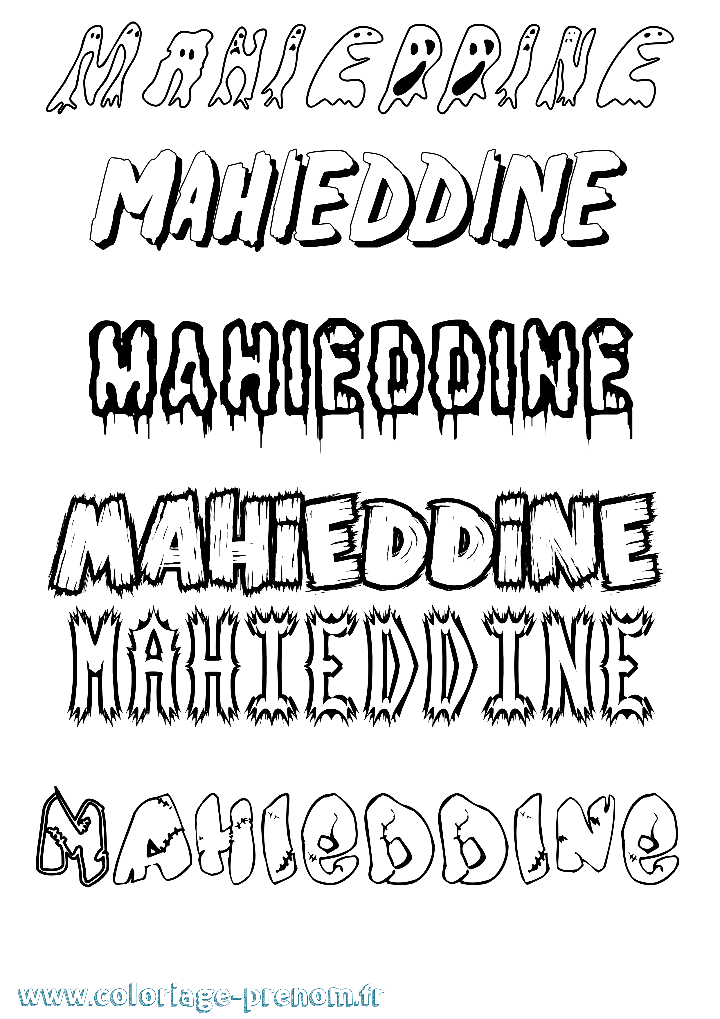 Coloriage Mahieddine Frisson Coloriage prénom Mahieddine Frisson