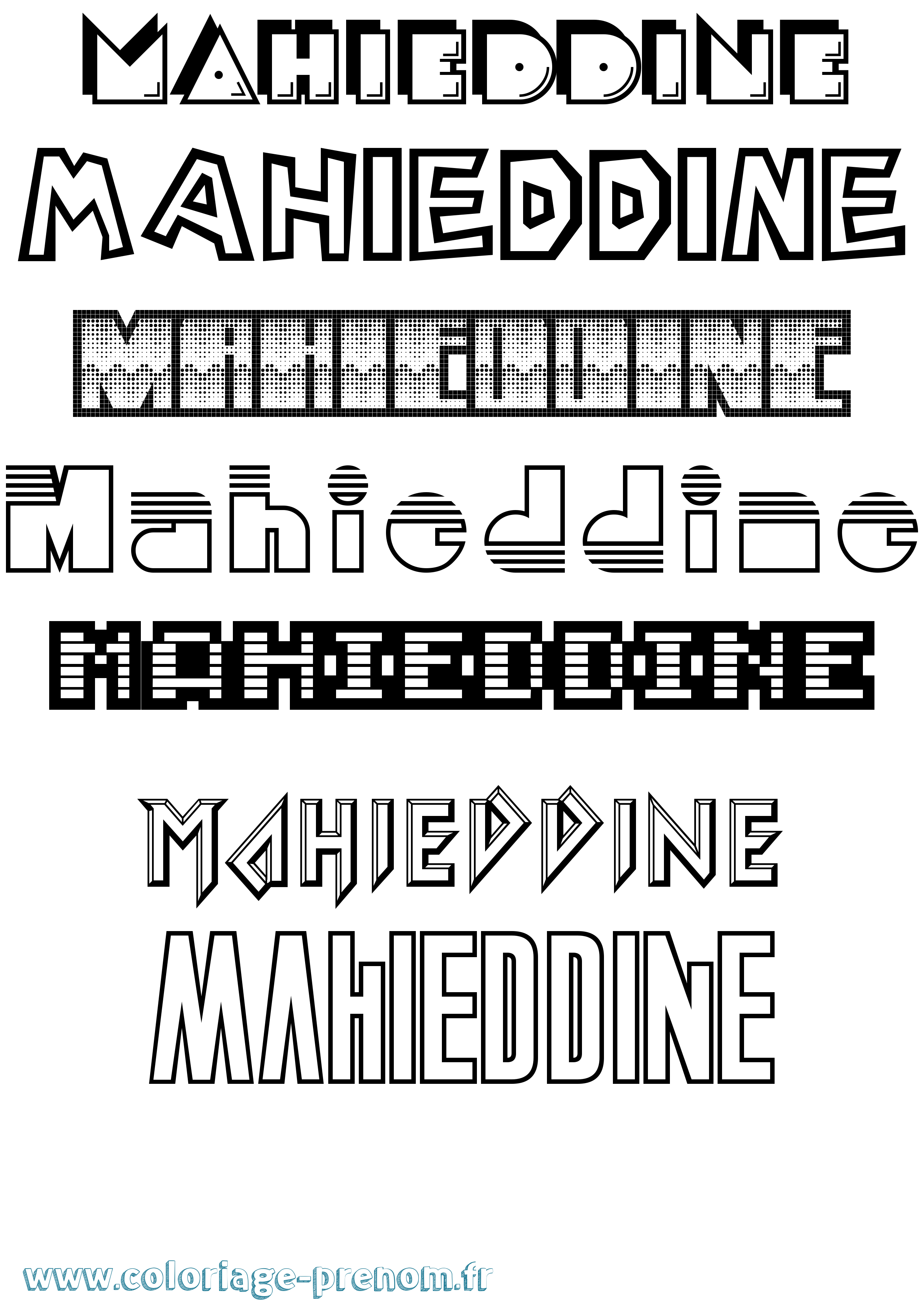Coloriage Mahieddine Jeux Vidéos Coloriage prénom Mahieddine Jeux Vidéos