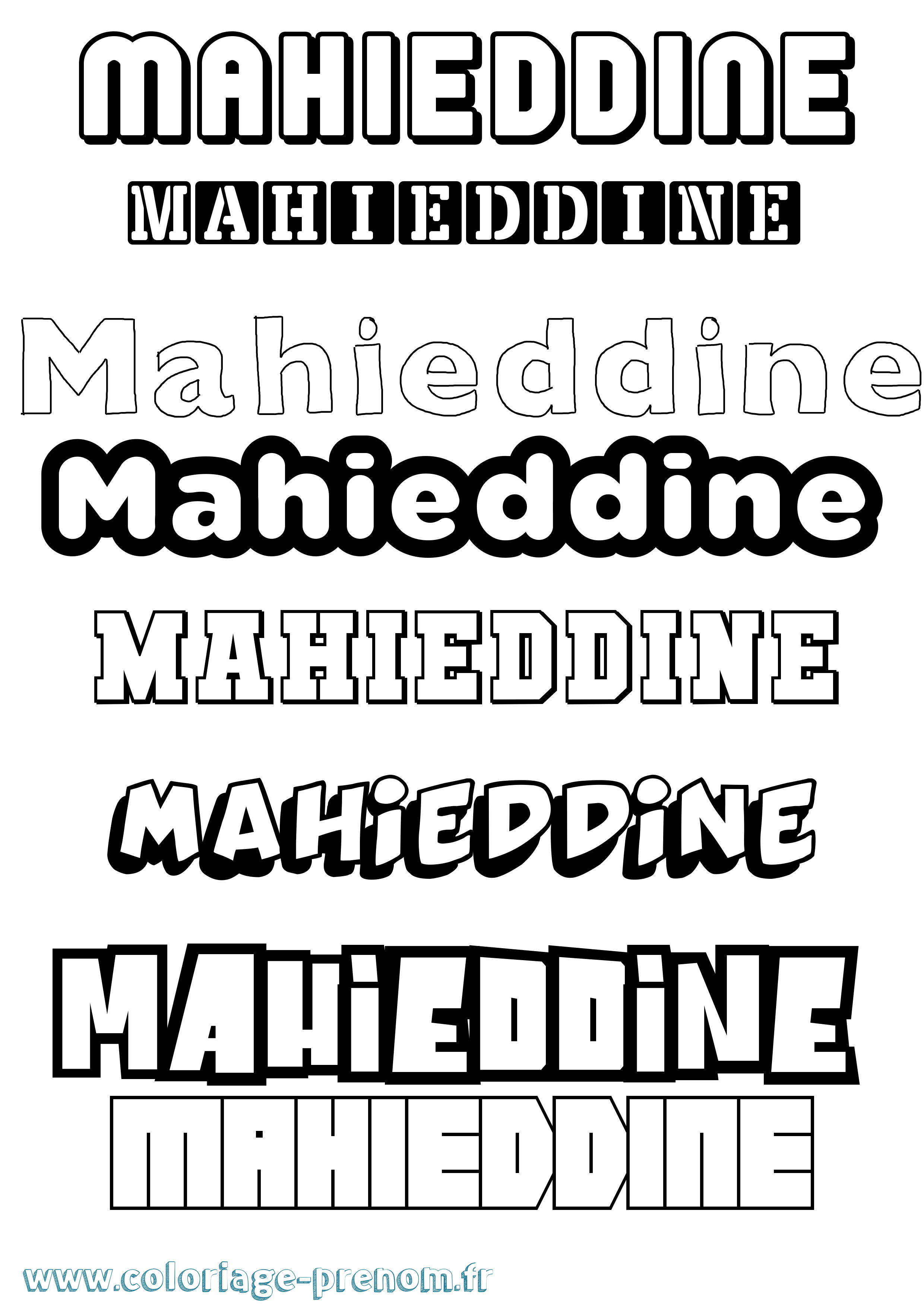Coloriage Mahieddine Simple Coloriage prénom Mahieddine Simple