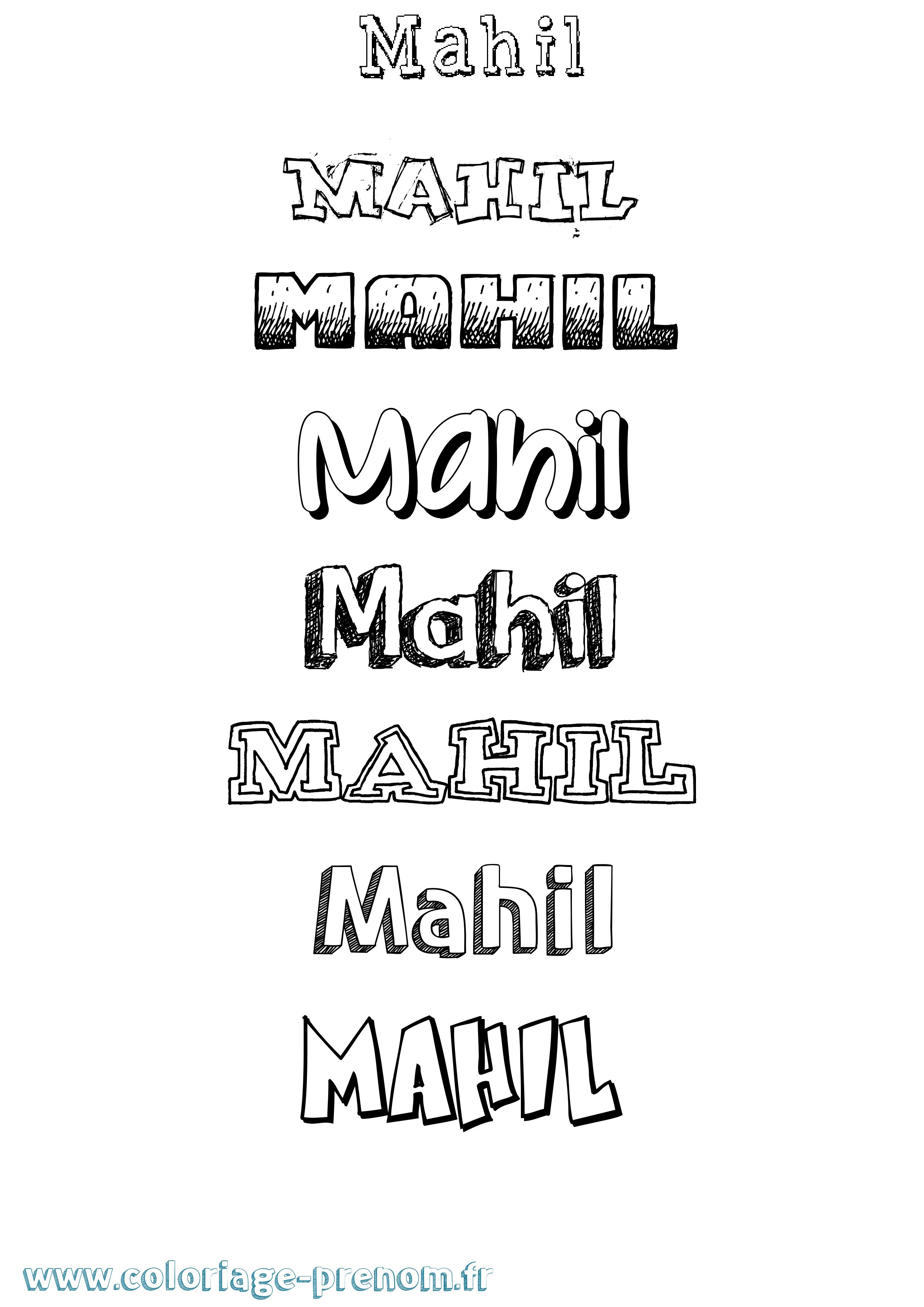Coloriage Mahil Dessiné Coloriage prénom Mahil Dessiné
