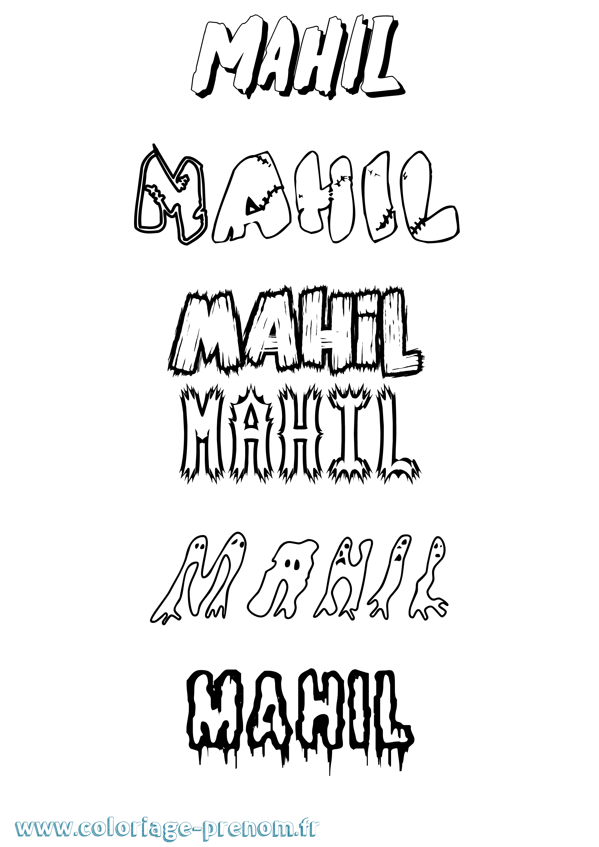 Coloriage Mahil Frisson Coloriage prénom Mahil Frisson