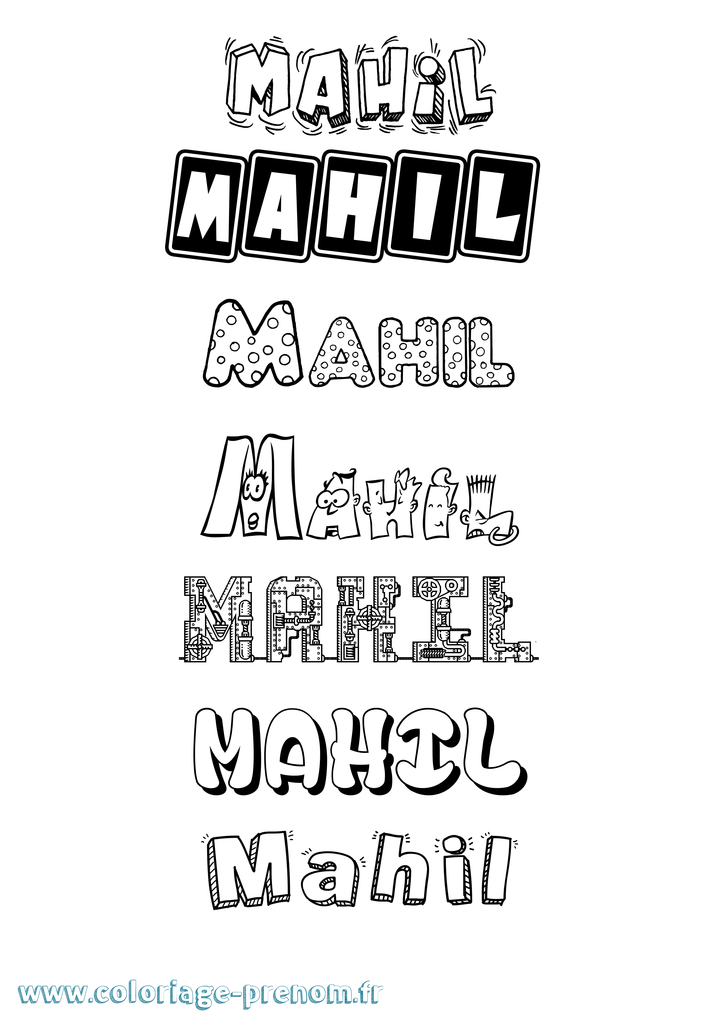 Coloriage Mahil Fun Coloriage prénom Mahil Fun