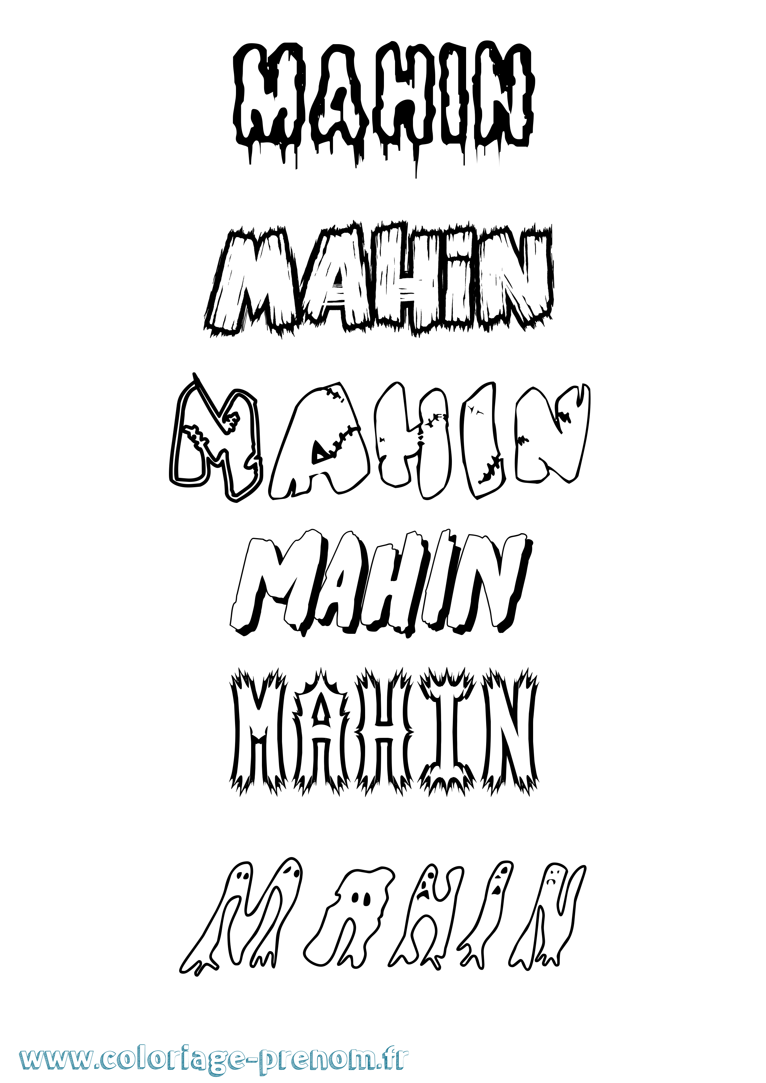 Coloriage Mahin Frisson Coloriage prénom Mahin Frisson