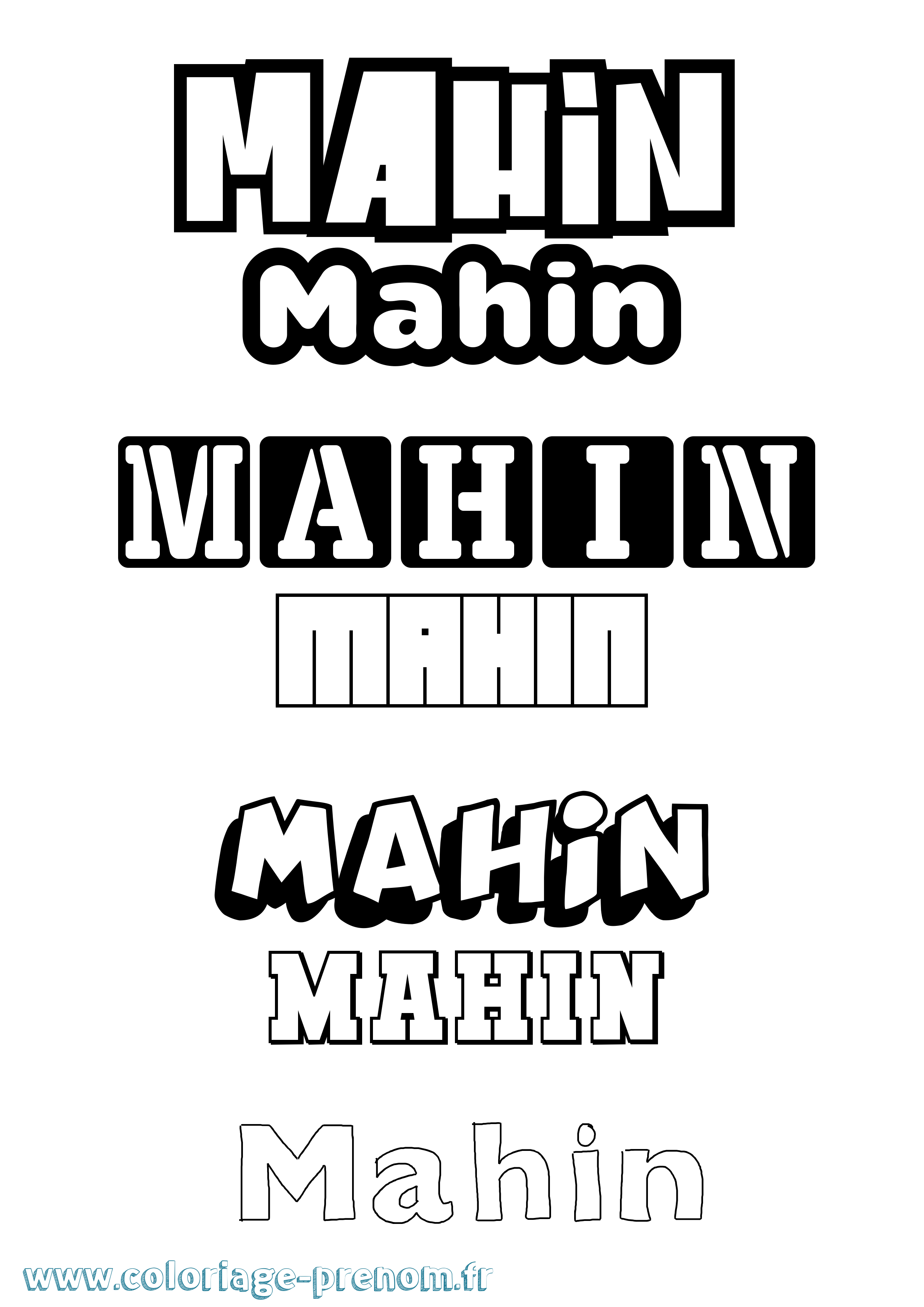 Coloriage Mahin Simple Coloriage prénom Mahin Simple