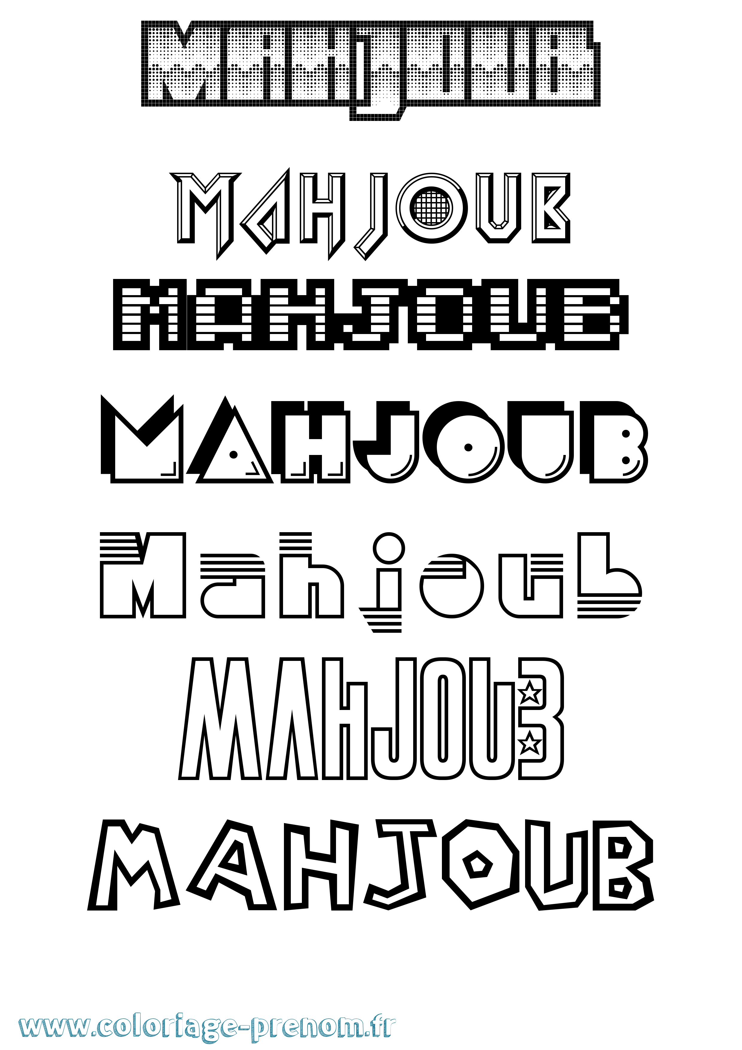 Coloriage Mahjoub Jeux Vidéos Coloriage prénom Mahjoub Jeux Vidéos