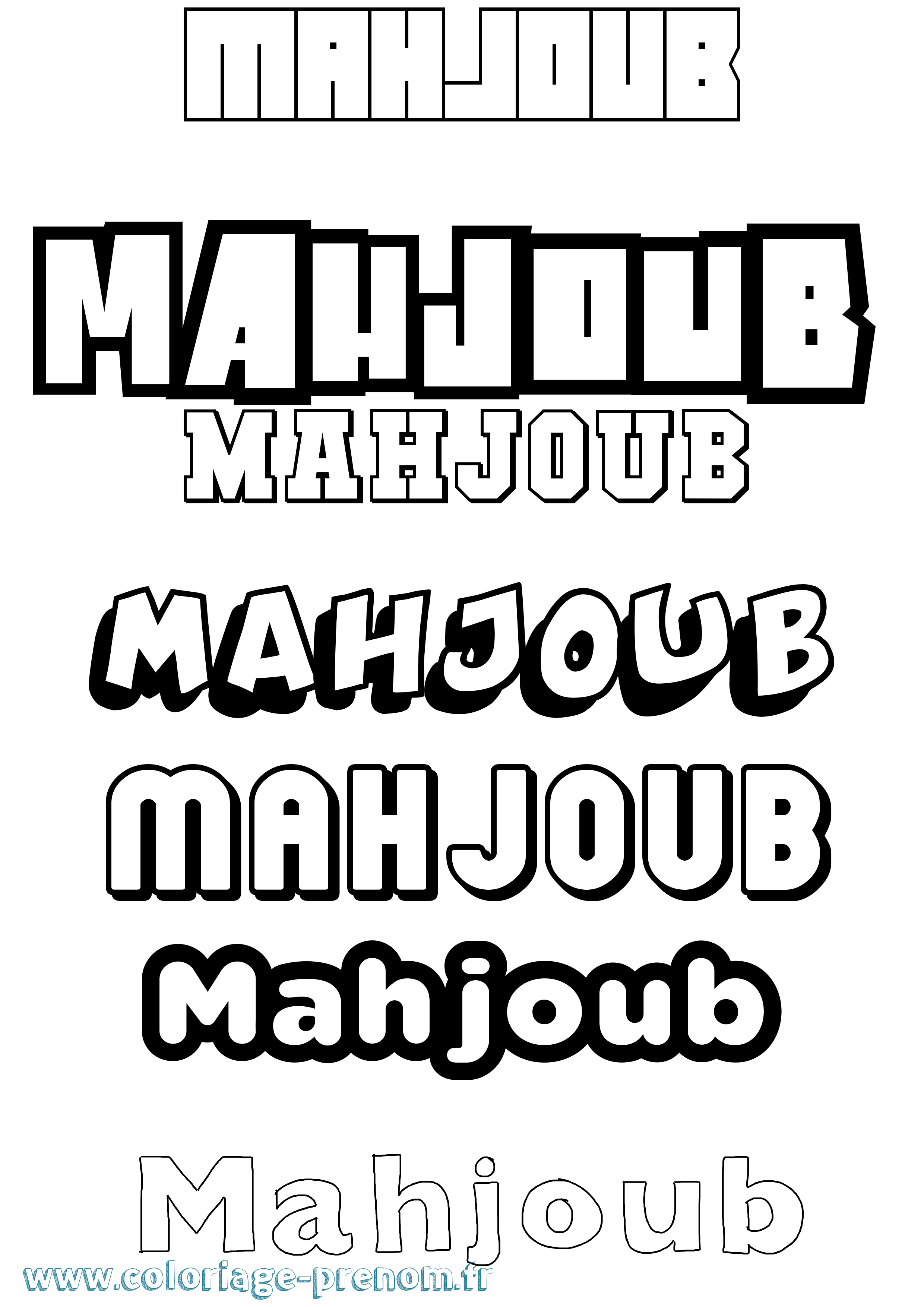Coloriage Mahjoub Simple Coloriage prénom Mahjoub Simple