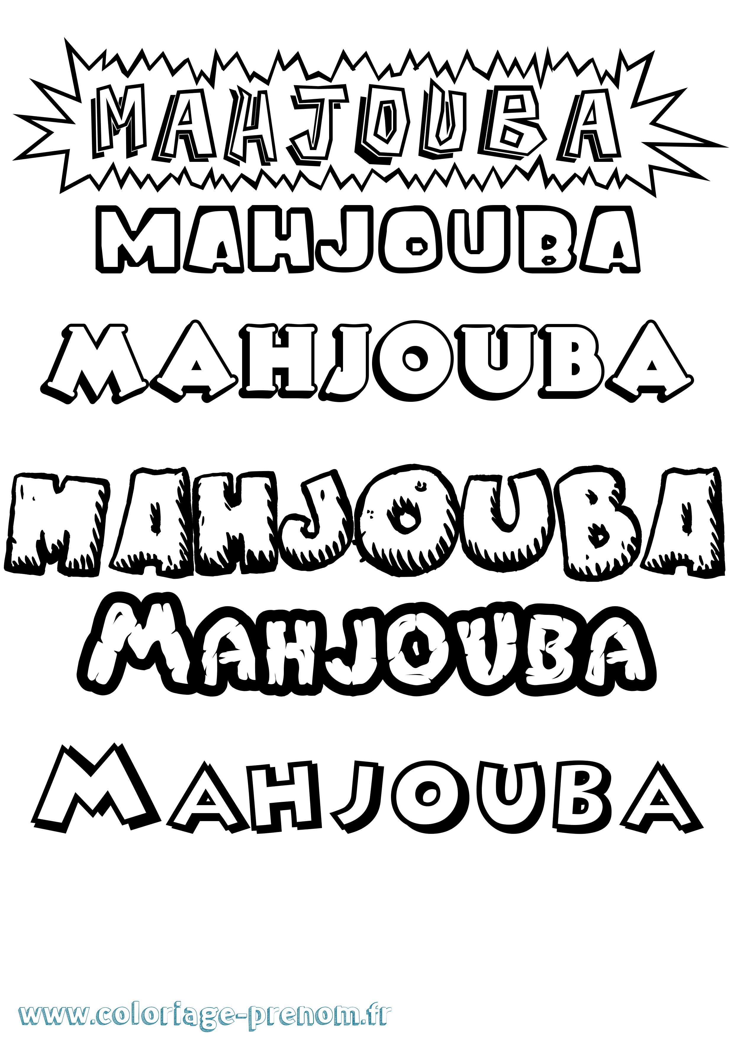 Coloriage Mahjouba Dessin Animé Coloriage prénom Mahjouba Dessin Animé