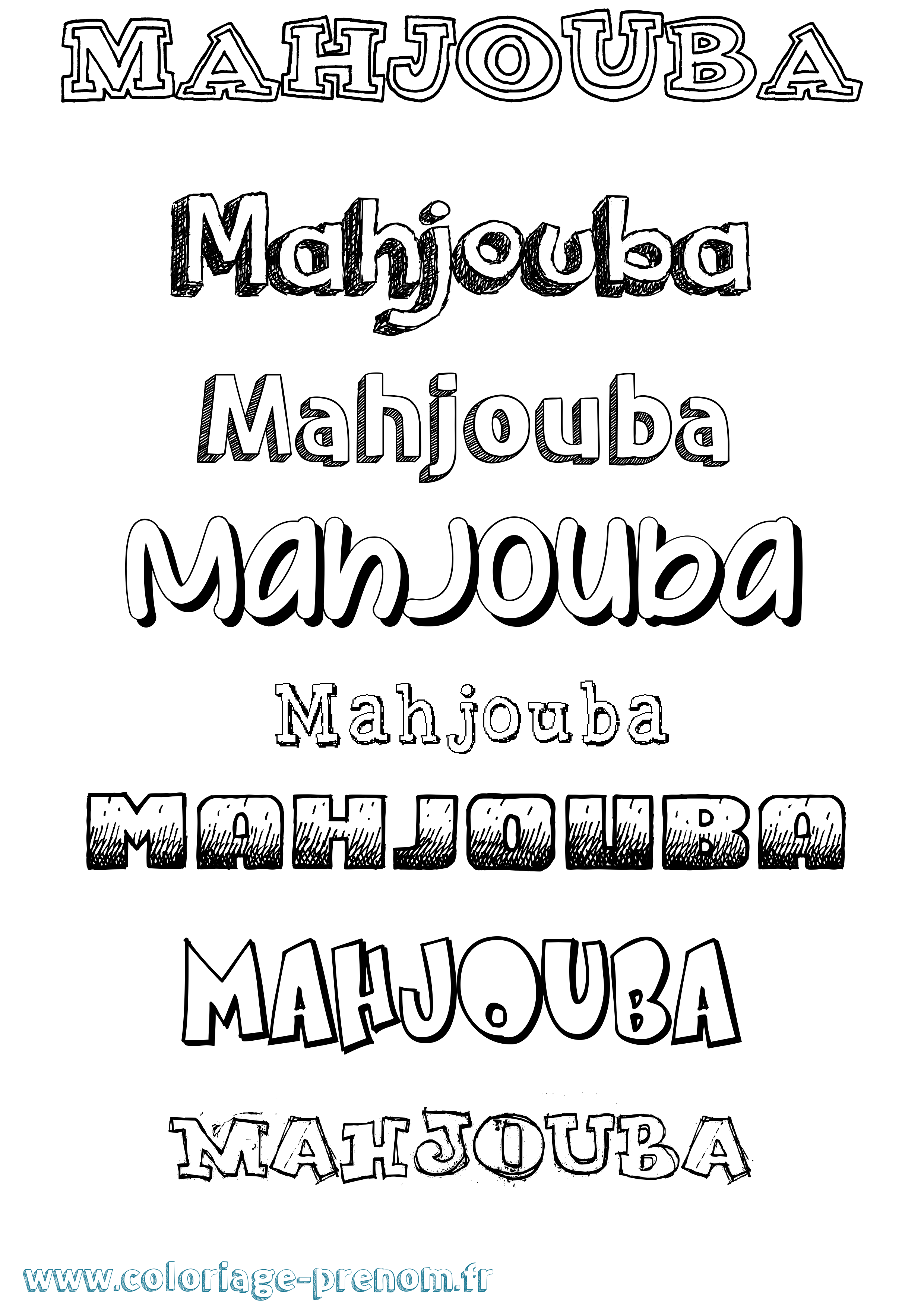 Coloriage Mahjouba Dessiné Coloriage prénom Mahjouba Dessiné