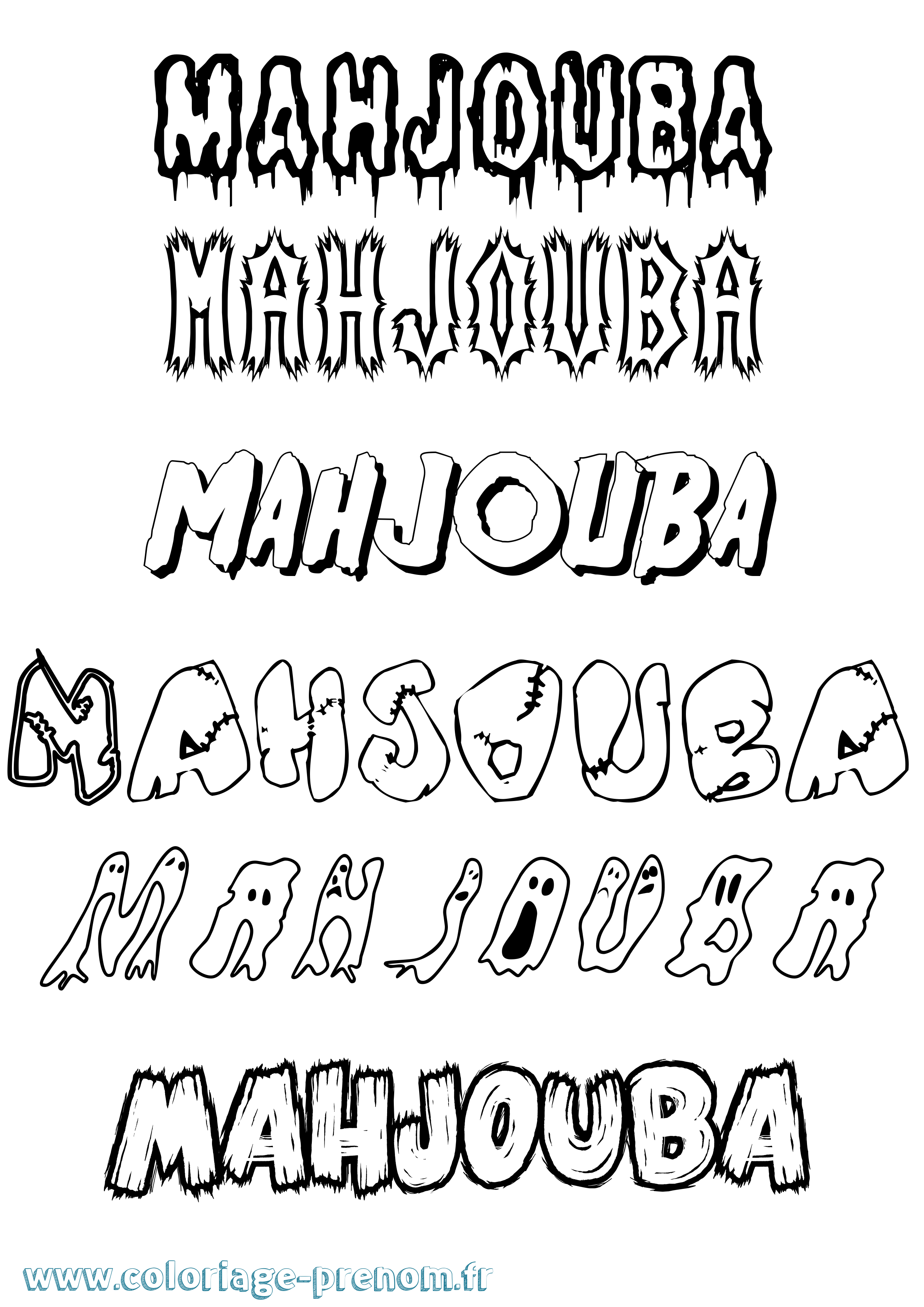 Coloriage Mahjouba Frisson Coloriage prénom Mahjouba Frisson