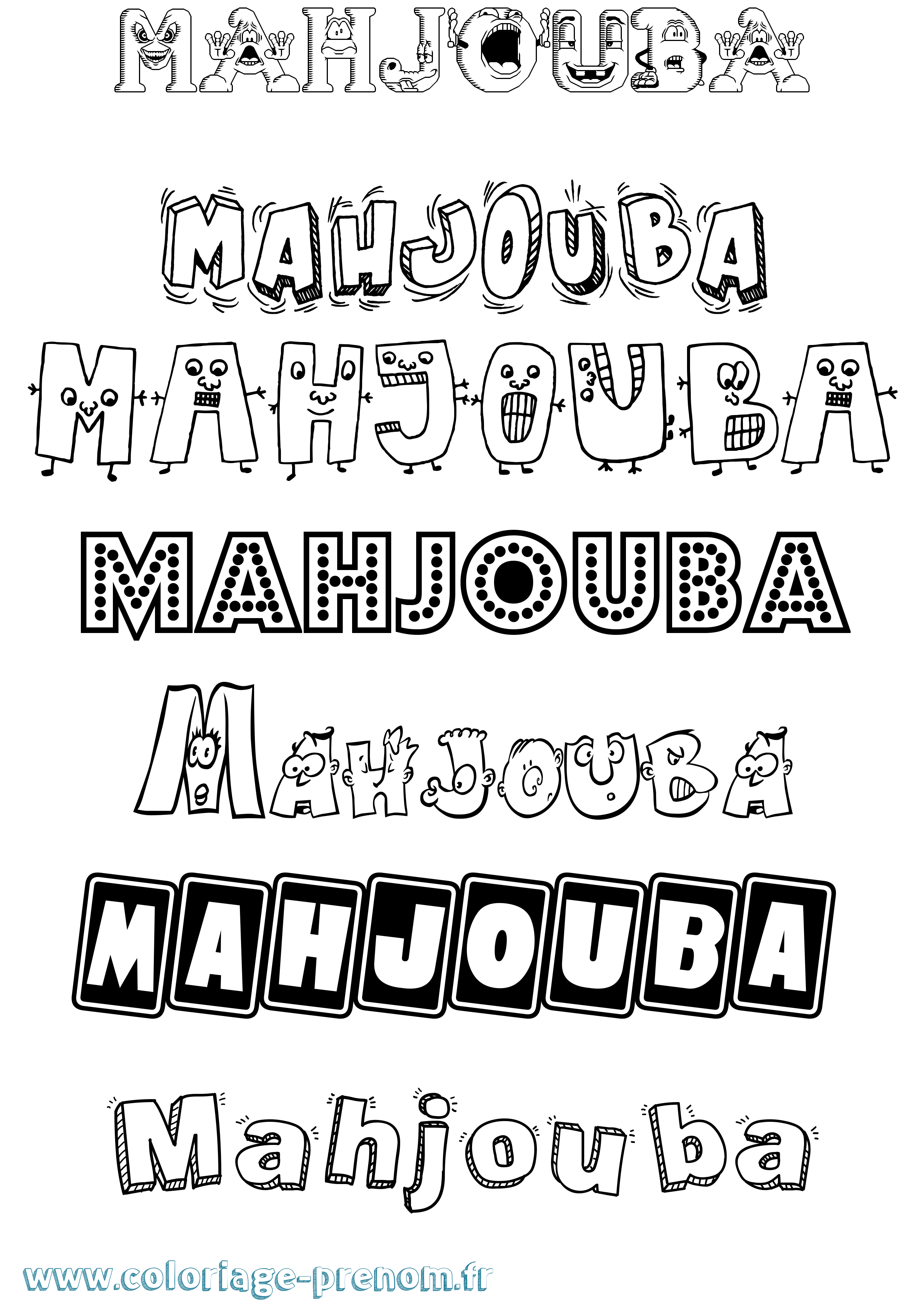 Coloriage Mahjouba Fun Coloriage prénom Mahjouba Fun